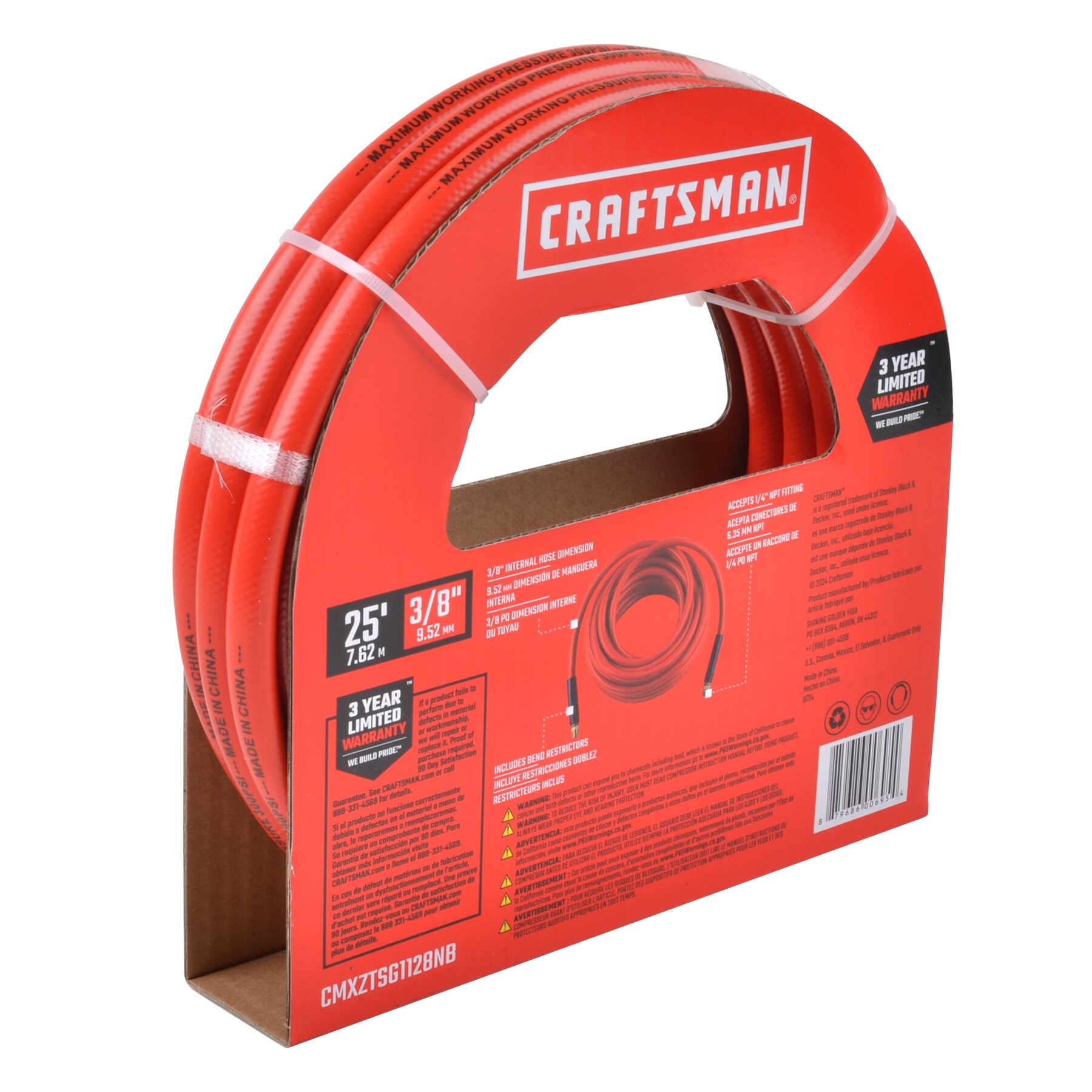 Manguera de Aire de PVC de 3/8 pulgadas x 25 pies de CRAFTSMAN