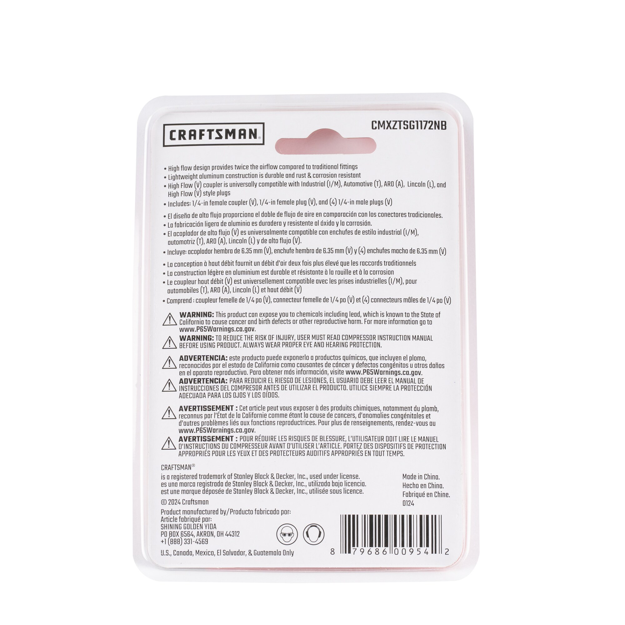 Kit de 6 piezas de Accesorios de Alto Flujo CRAFTSMAN CMXZTSG1172NB