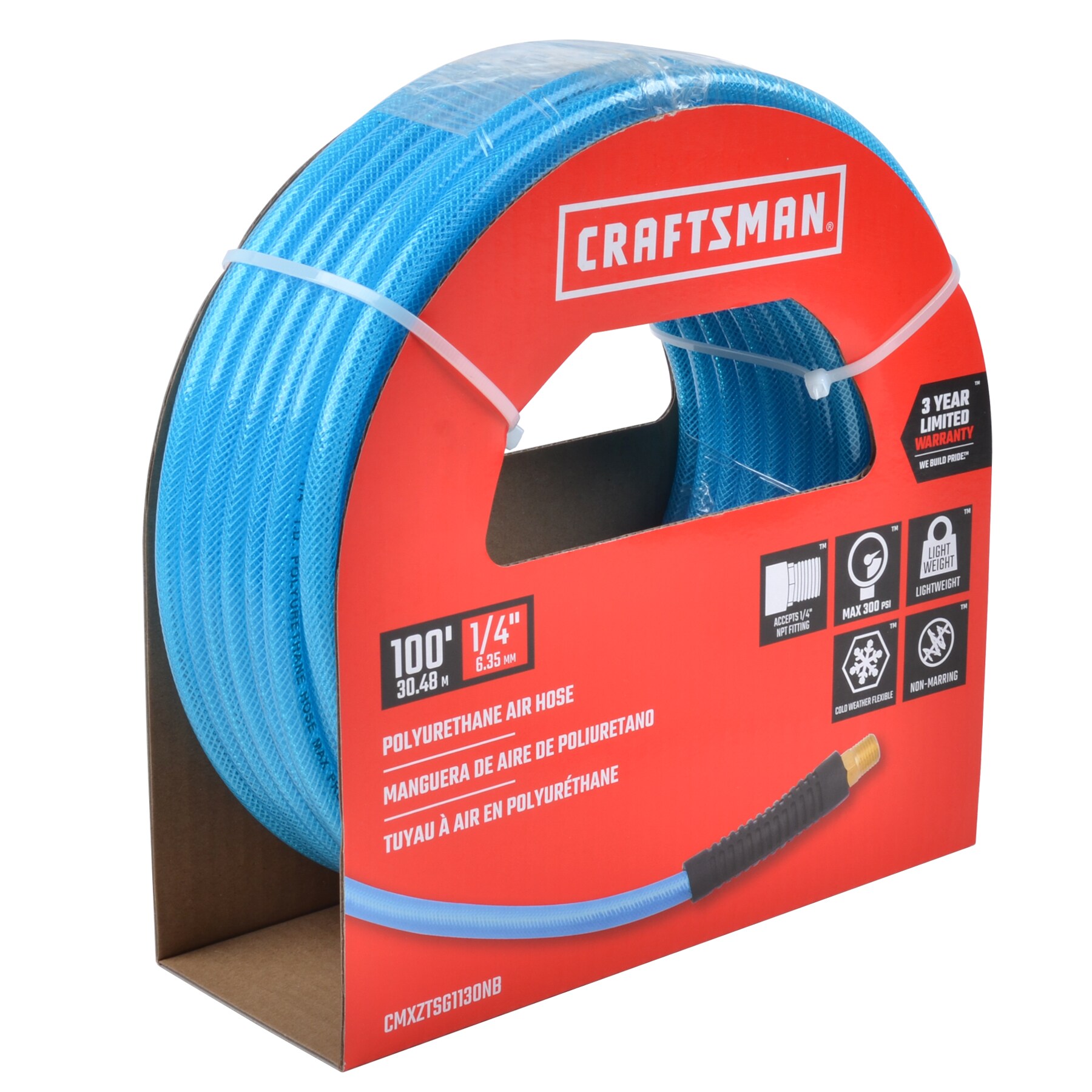 Manguera de aire de poliuretano de 1/4 pulgadas por 100 pies de CRAFTSMAN CMXZTSG1130NB