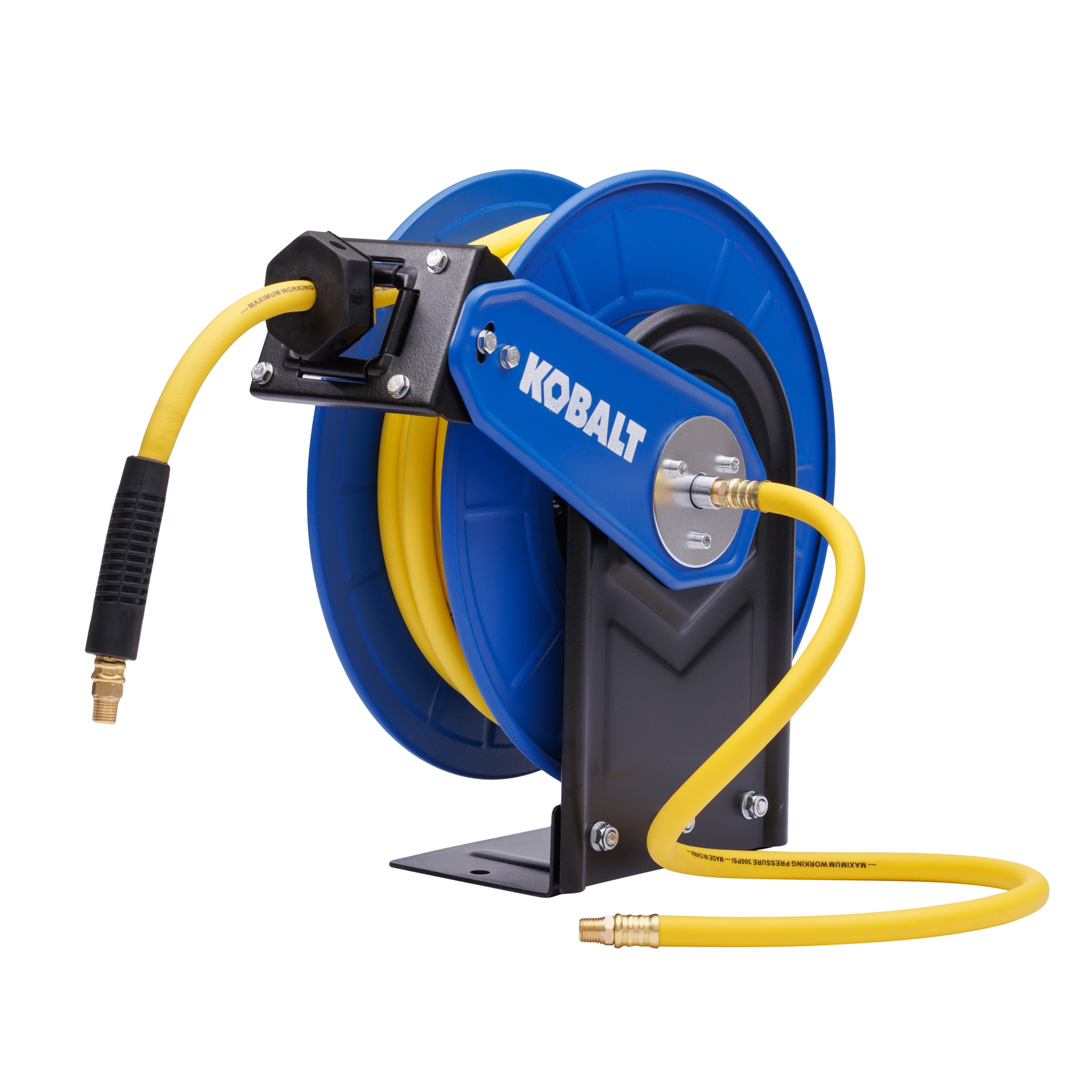 Carrete de manguera retráctil Kobalt con manguera híbrida de 3/8 pulgadas x 50 pies SGY-AIR184