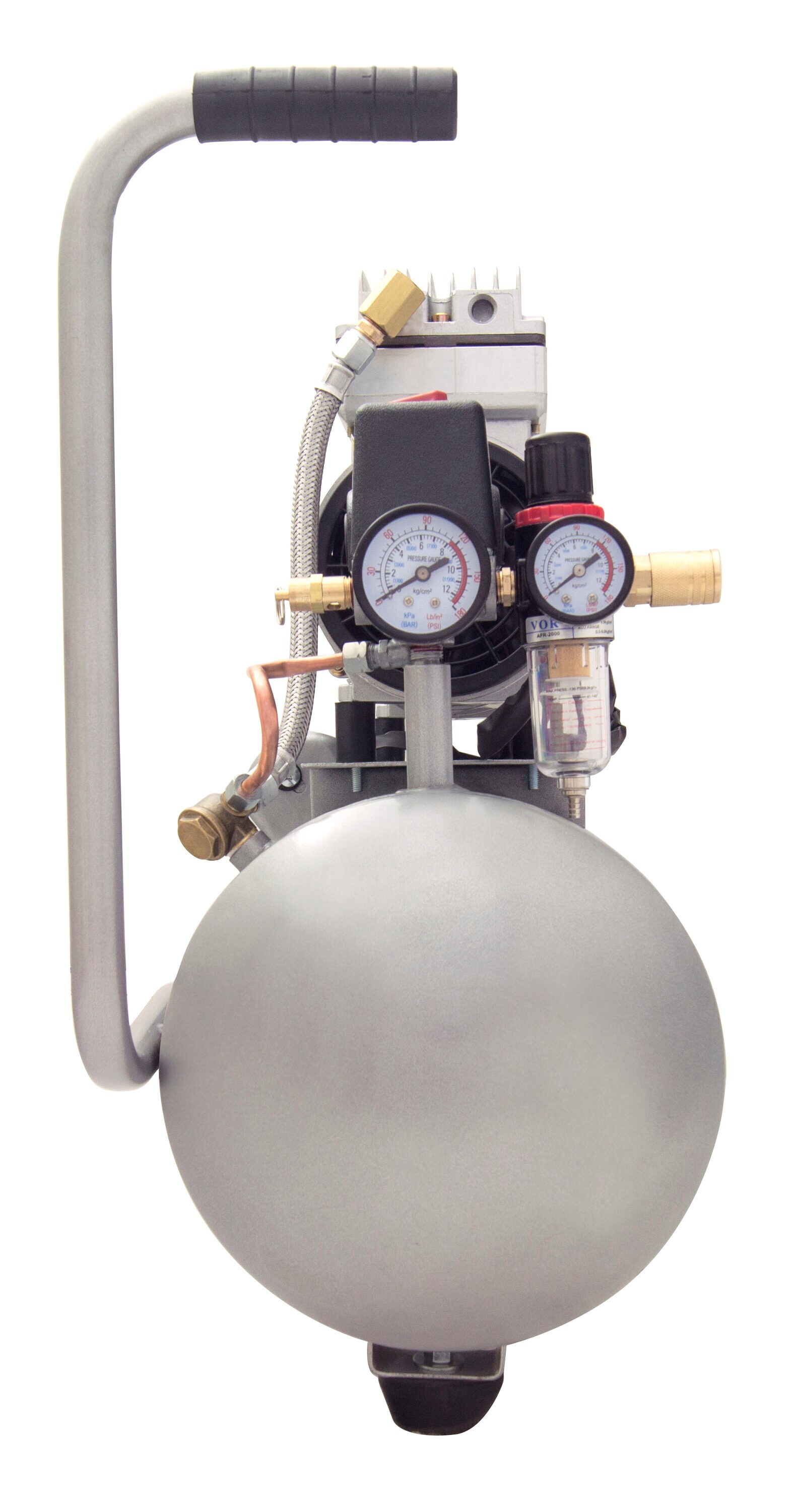 Compresor de aire eléctrico portátil horizontal de 6 galones y 125 PSI de California Air Tools CAT-6010LFC.