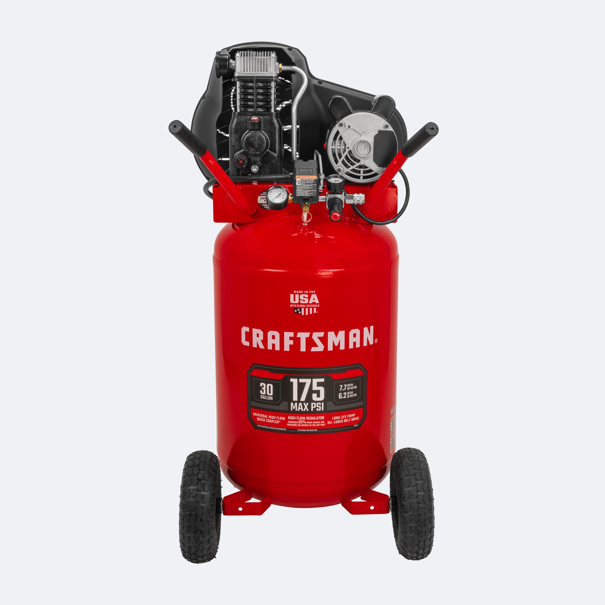 Compresor de aire vertical portátil eléctrico de 30 galones y 175 PSI