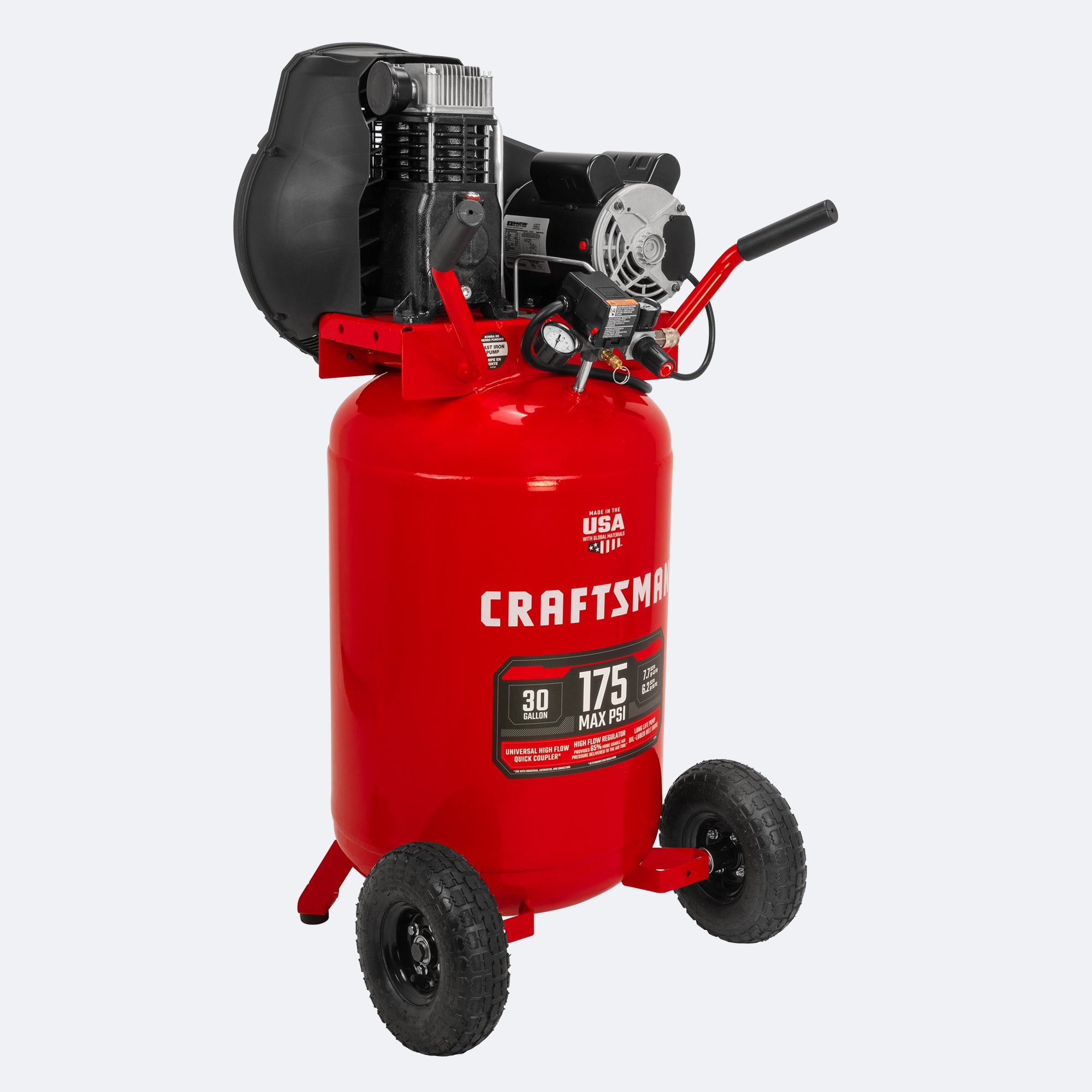 Compresor de aire vertical portátil eléctrico de 30 galones y 175 PSI