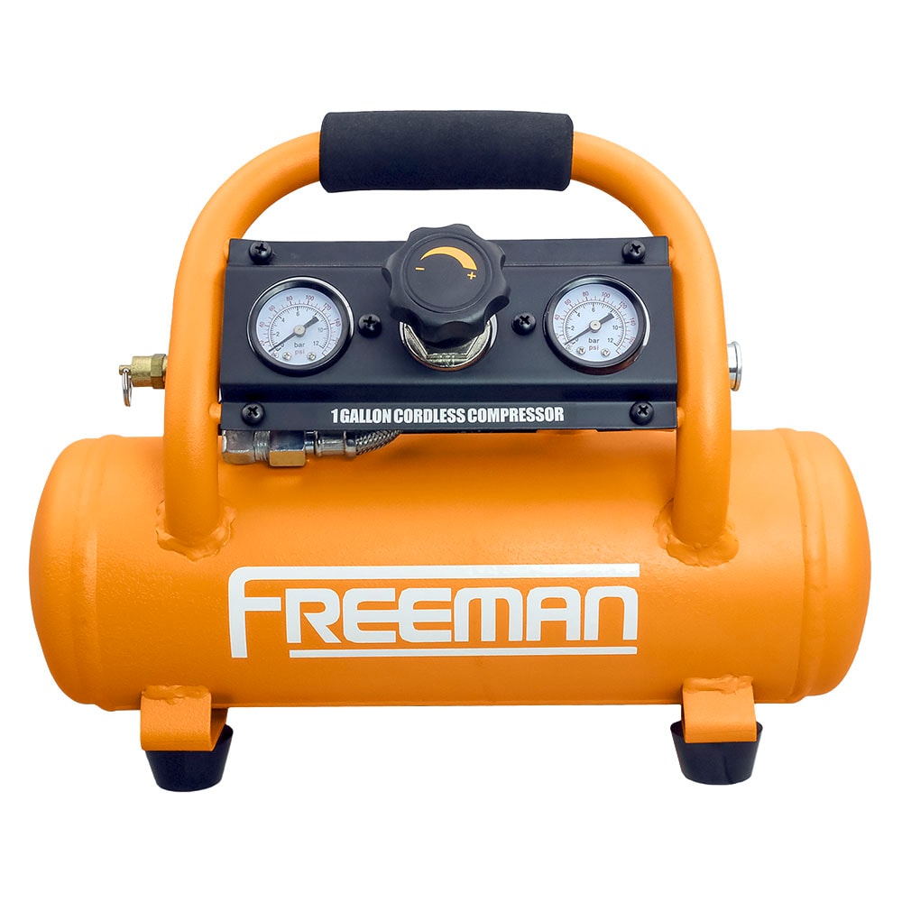 Compresor de aire portátil eléctrico sin cable de 1 galón FREEMAN con 120 PSI de capacidad.