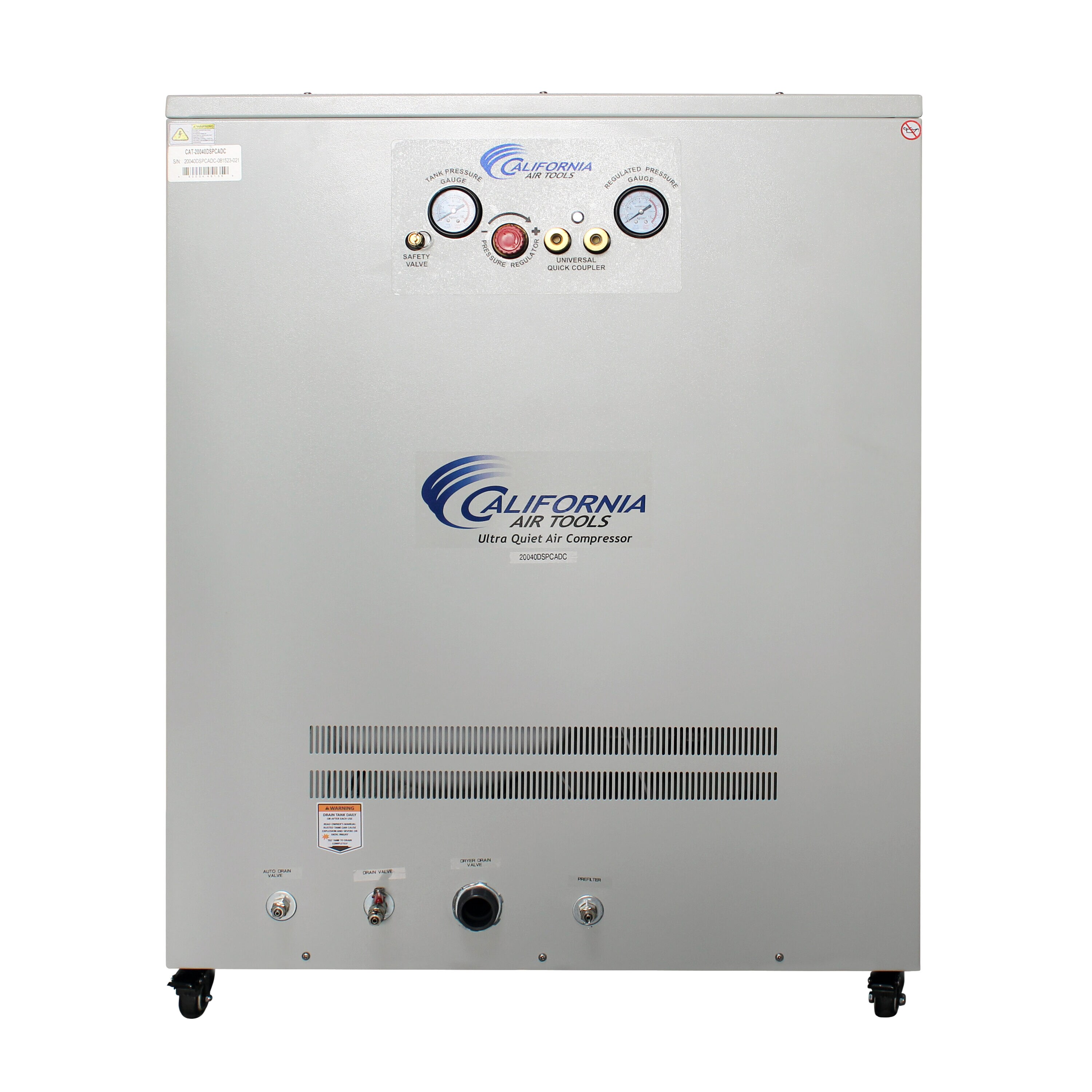 Compresor de aire horizontal portátil eléctrico de 20 galones con 130 PSI de California Air Tools