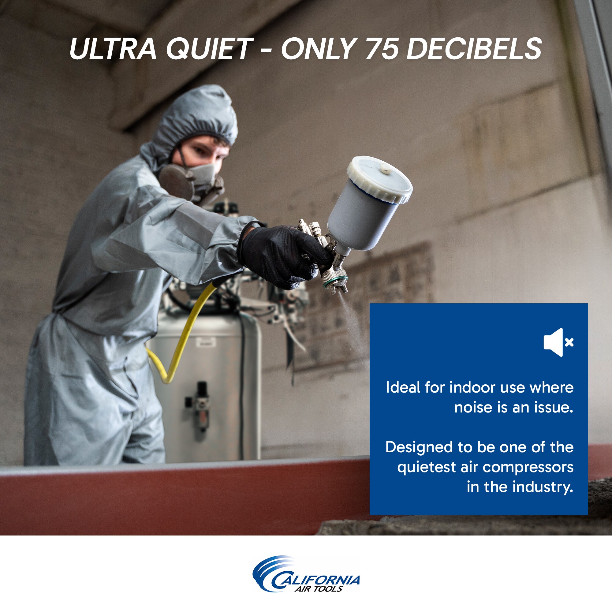 Compresor de Aire Vertical Eléctrico Portátil de 60 Galones y 125 PSI de California Air Tools