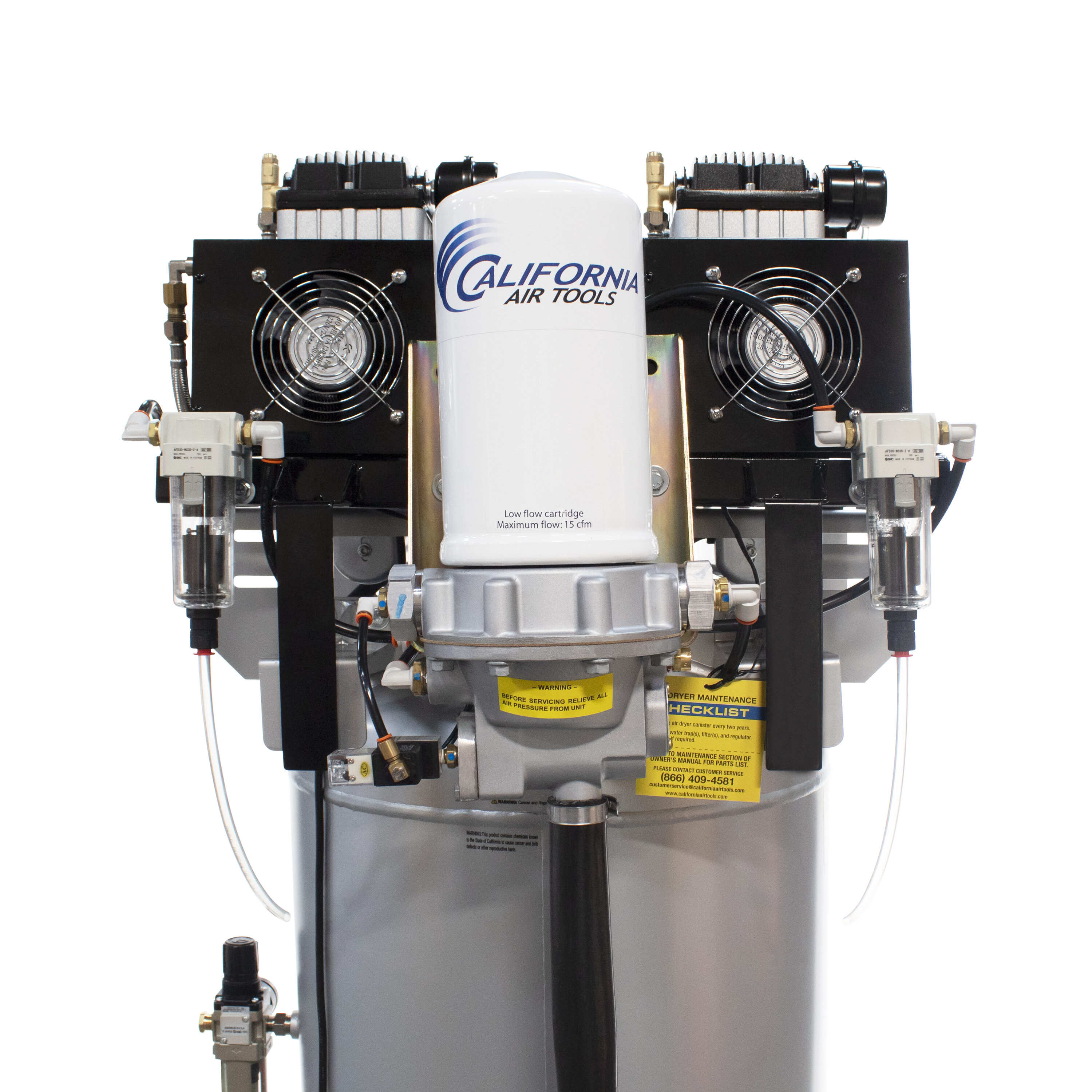 Compresor de Aire Vertical Eléctrico Portátil de 60 Galones y 125 PSI de California Air Tools