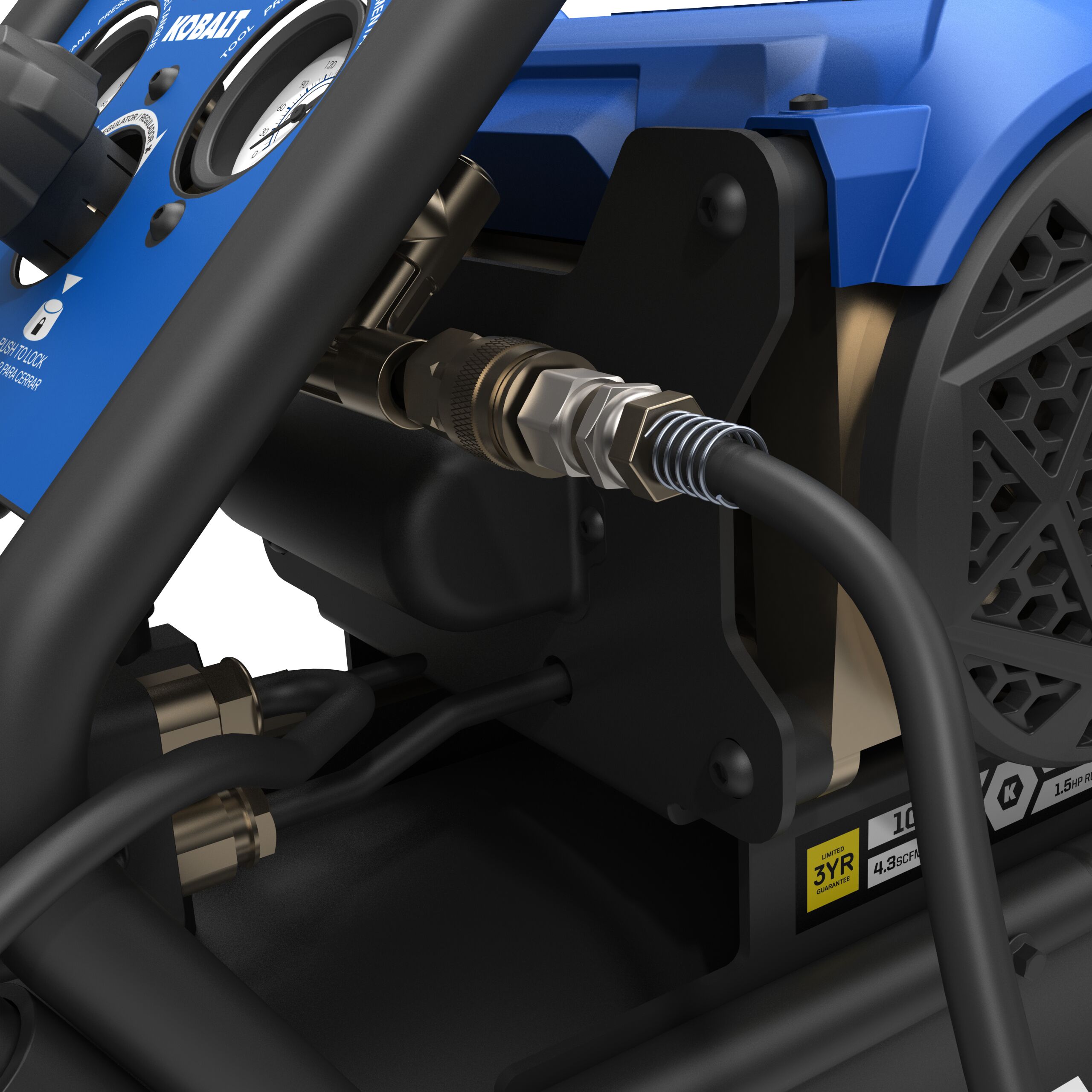 Compresor de aire portátil horizontal de 10 galones Kobalt QUIET TECH con capacidad de 175 PSI JFD-10G-S