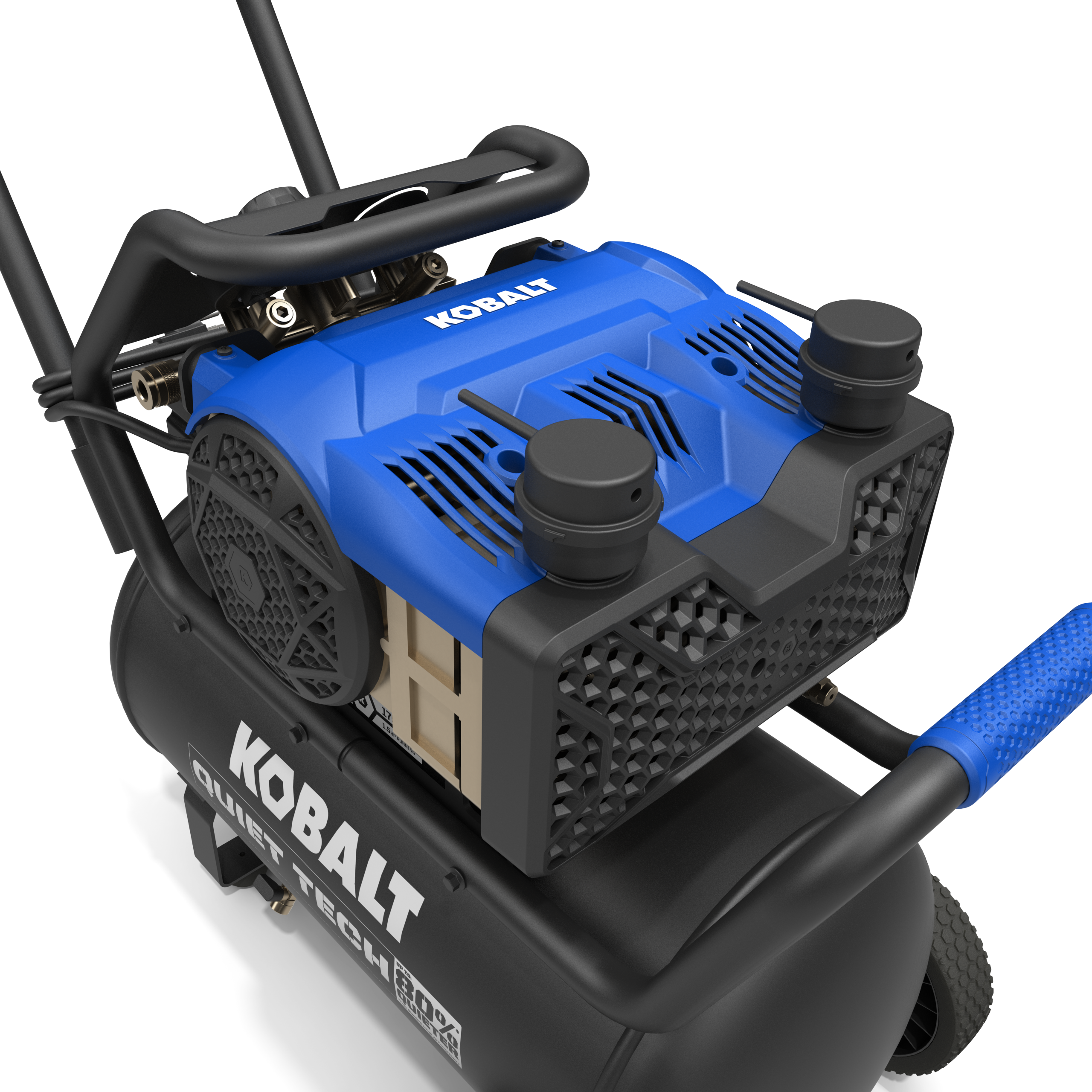 Compresor de aire portátil horizontal de 10 galones Kobalt QUIET TECH con capacidad de 175 PSI JFD-10G-S