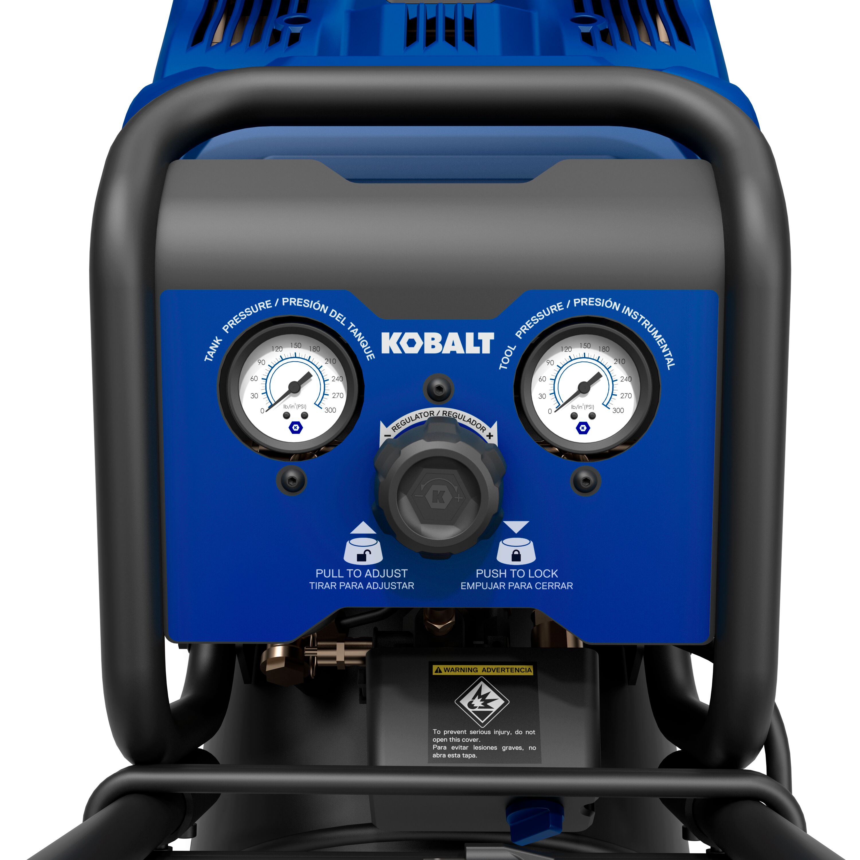 Compresor de aire portátil horizontal de 10 galones Kobalt QUIET TECH con capacidad de 175 PSI JFD-10G-S