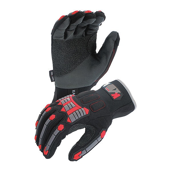 Guantes de Mecánico de Seguridad Azusa, 2XL, Negro/Rojo - KX03A