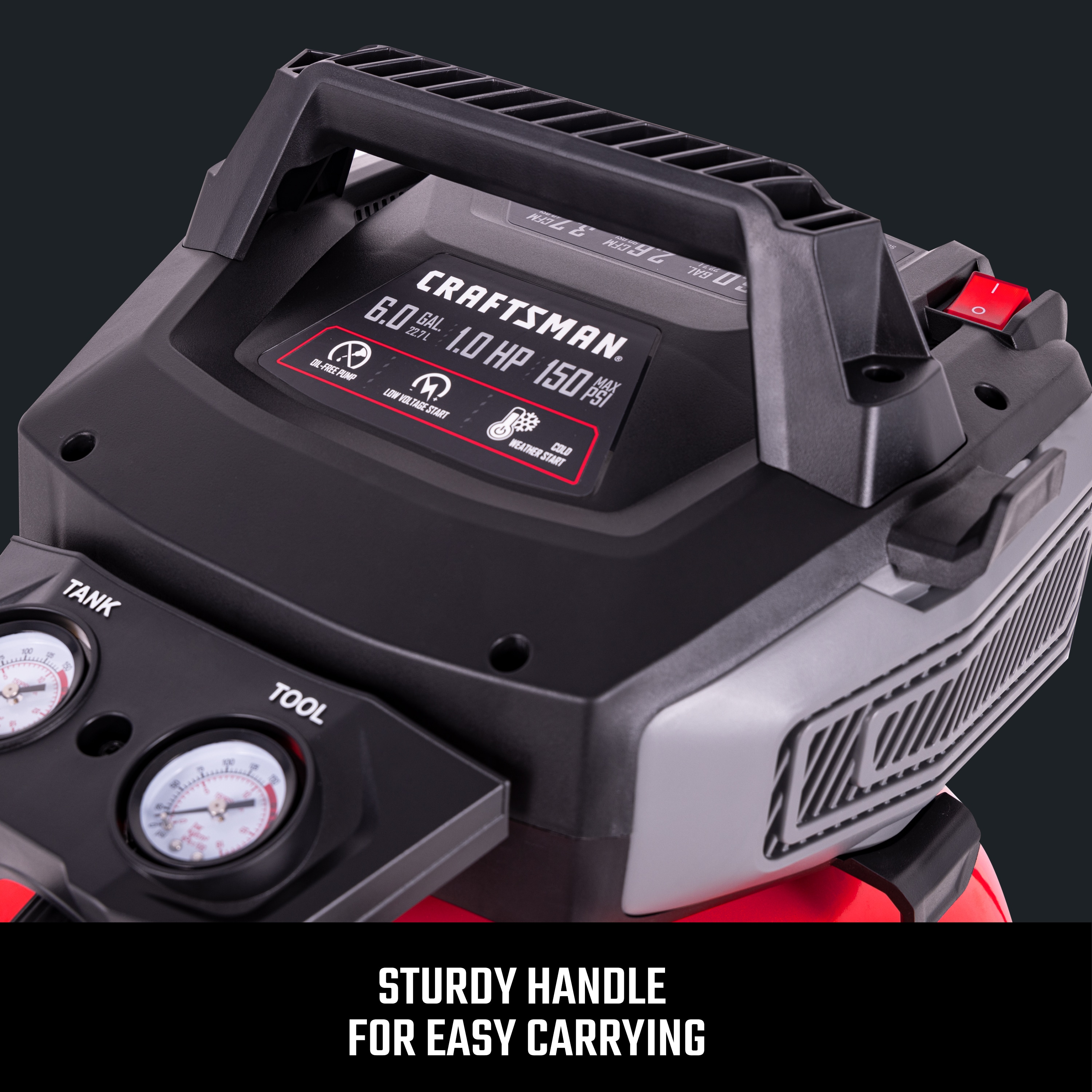 Compresor de Aire Portátil de 6 Galones 150 PSI Estilo Panqueque