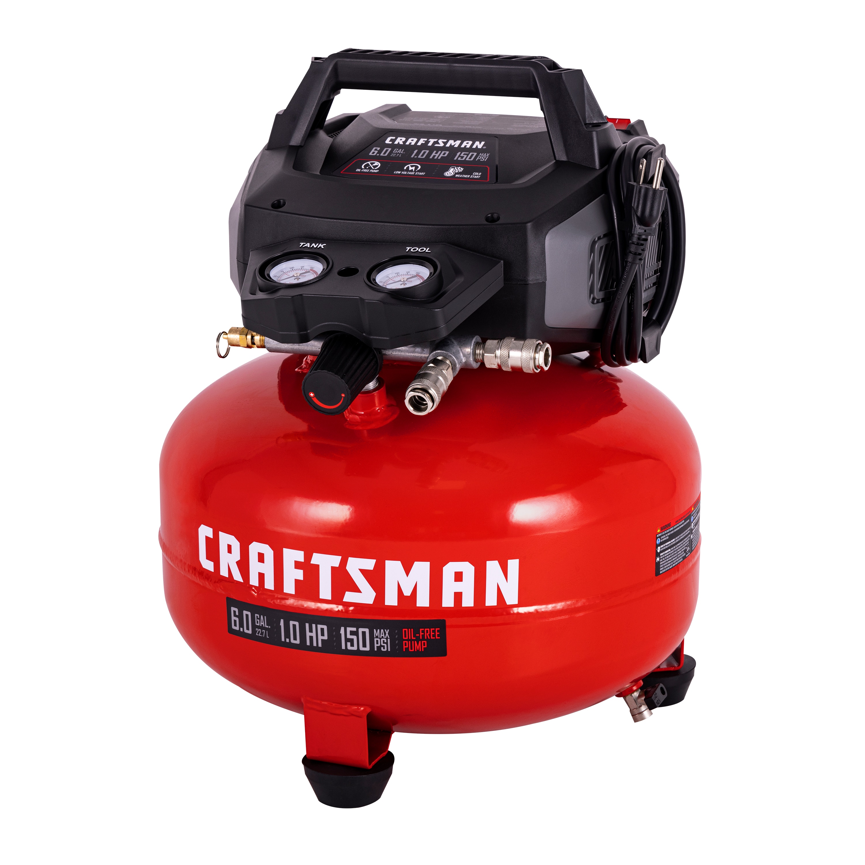 Compresor de Aire Portátil de 6 Galones 150 PSI Estilo Panqueque
