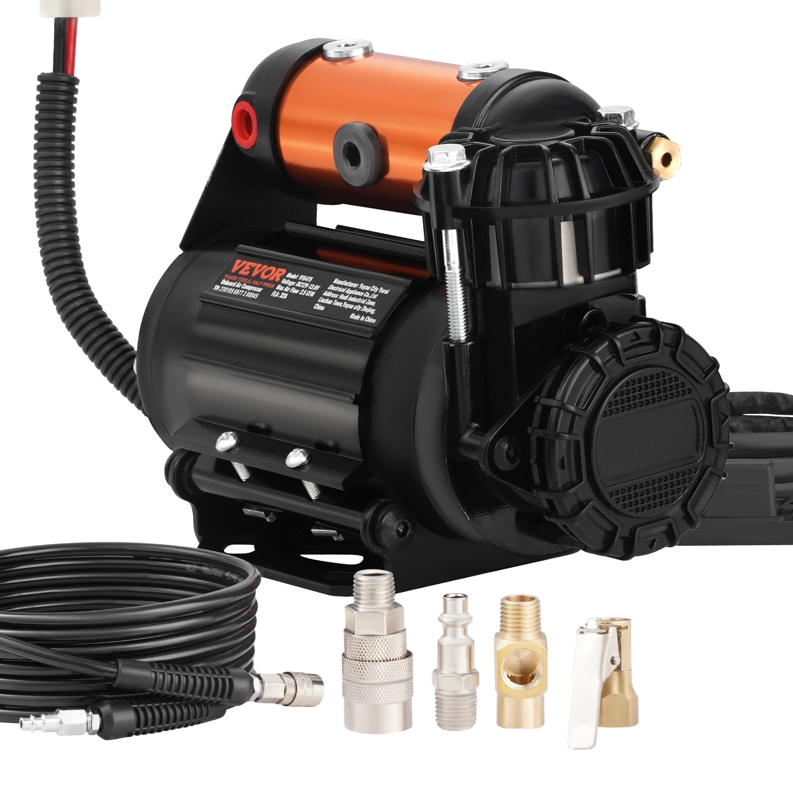 Compresor de Aire Horizontal Portátil Eléctrico de 150 PSI de VEVOR con Accesorios Incluidos
