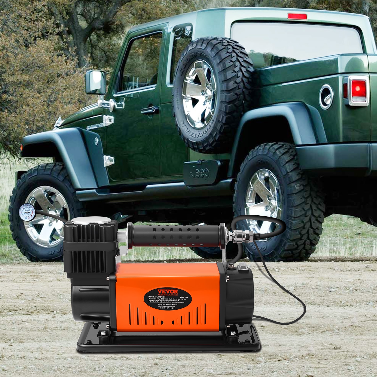 Compresor de Aire Horizontal Portátil Eléctrico de 150 PSI de VEVOR con Accesorios Incluidos