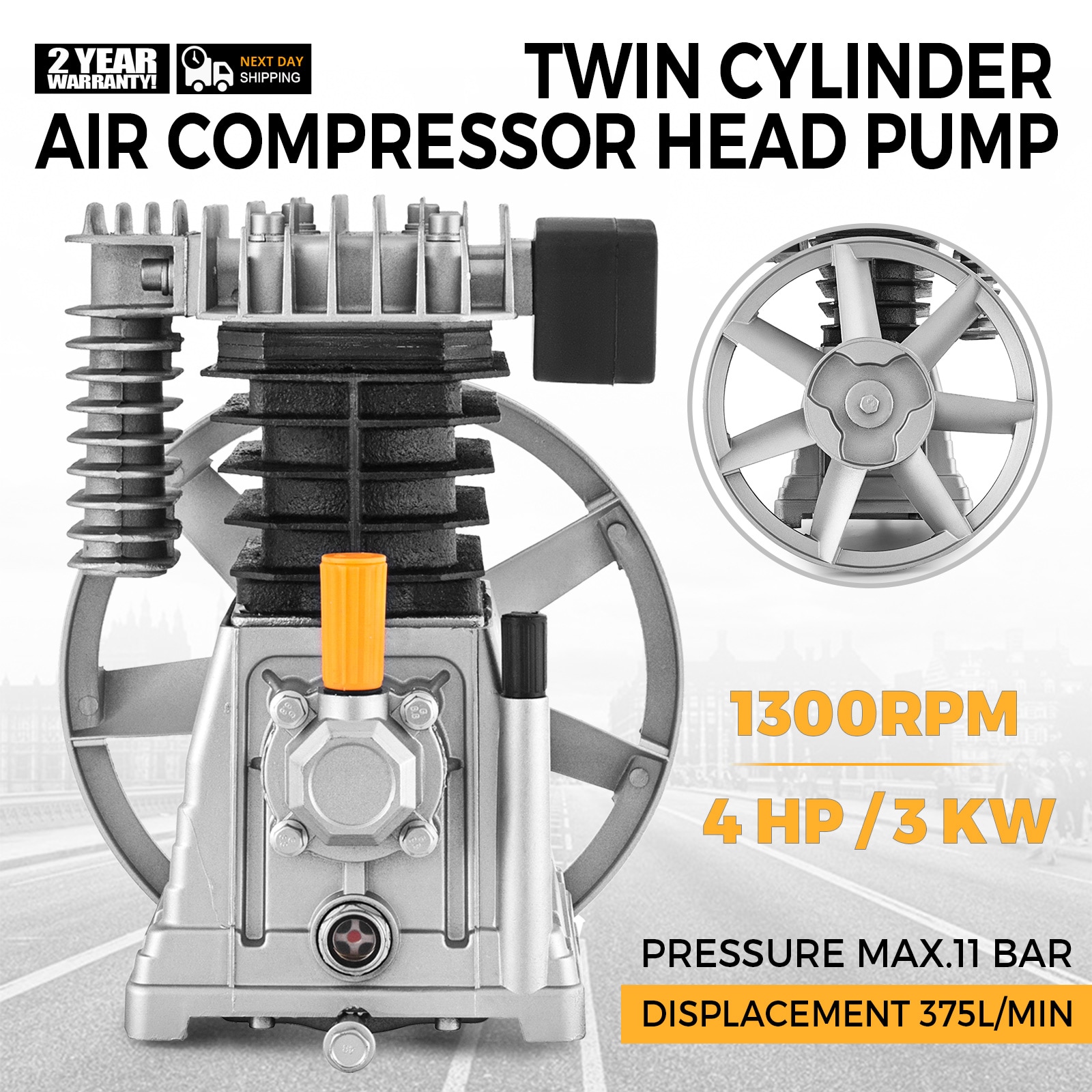 Compresor de aire vertical eléctrico VEVOR 115 PSI con accesorios incluidos
