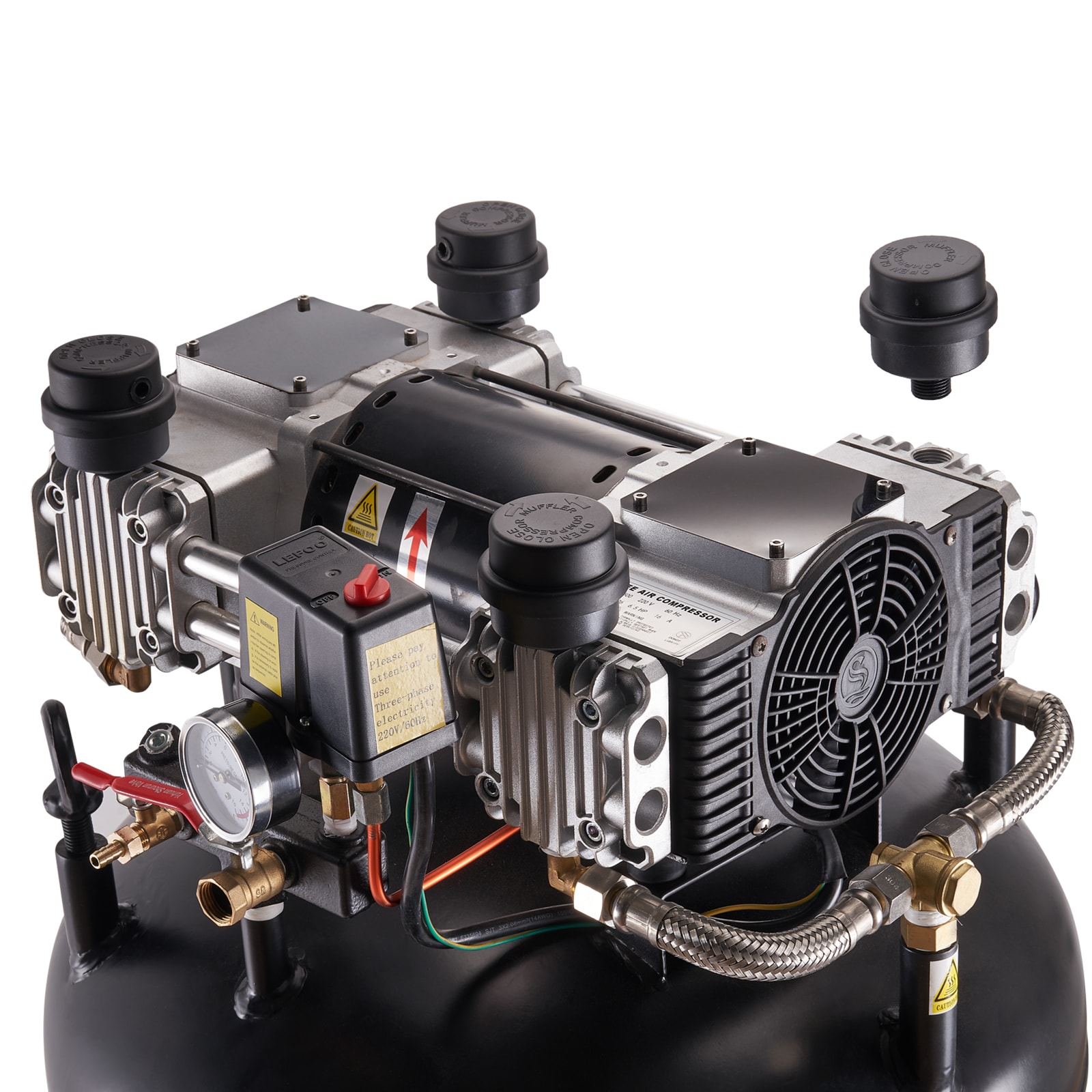Compresor de aire vertical eléctrico inalámbrico de 80 galones con 100 PSI y accesorios incluidos