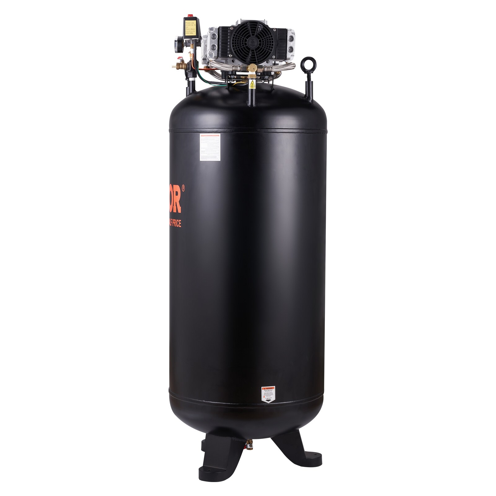 Compresor de aire vertical eléctrico inalámbrico de 80 galones con 100 PSI y accesorios incluidos