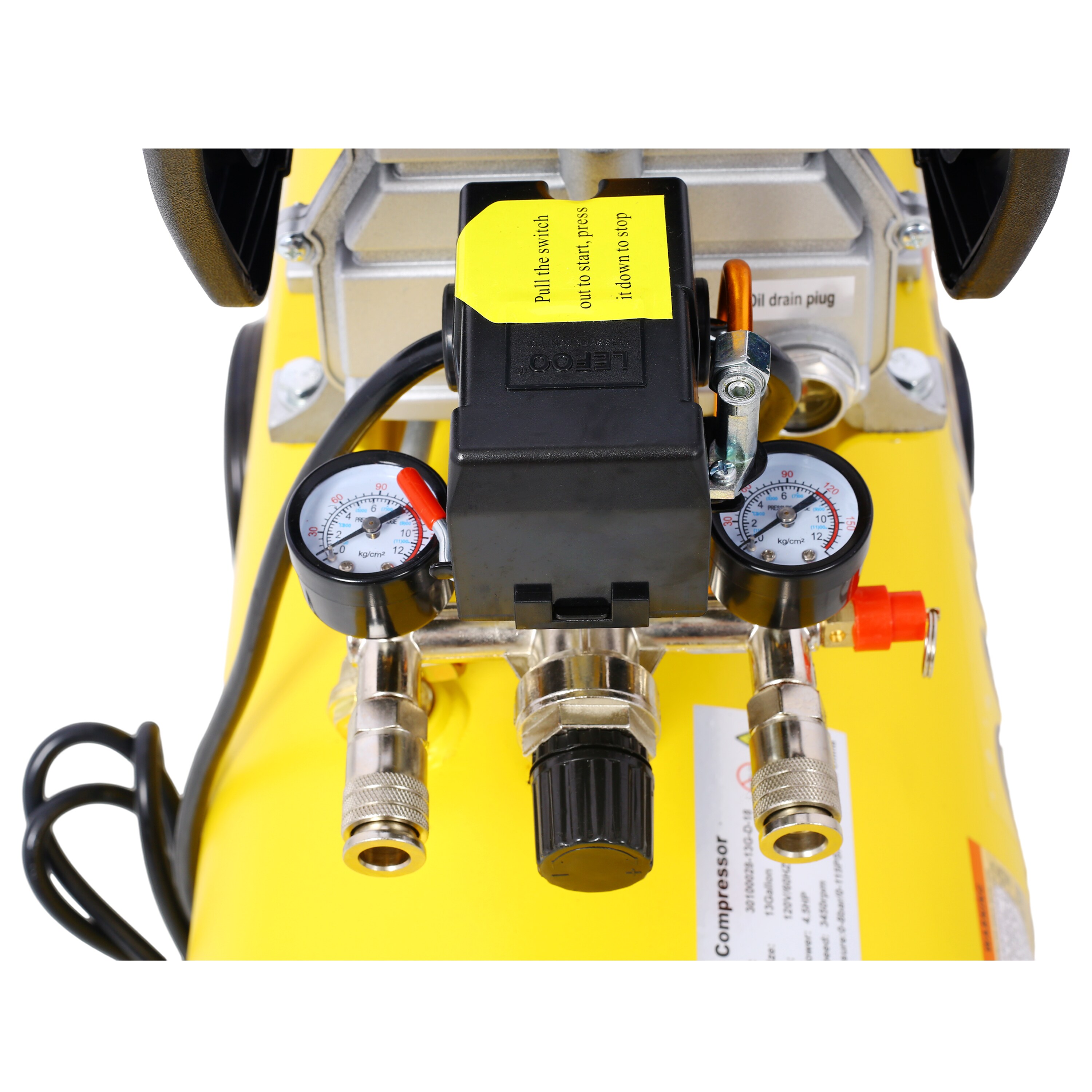 Compresor de aire vertical portátil de gas de 13 galones Wildaven con accesorios incluidos a 115 PSI