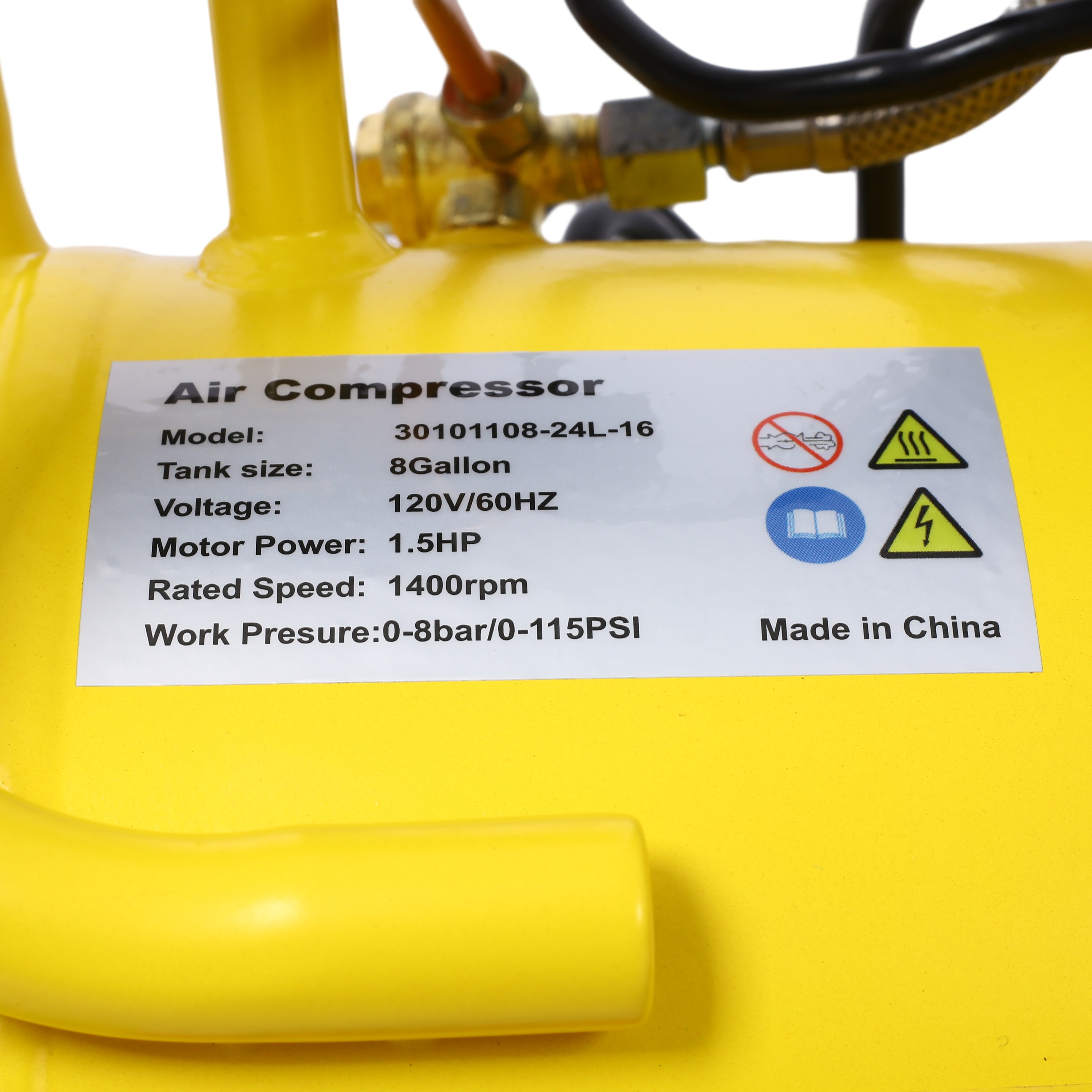Compresor de aire portátil vertical de 8 galones Wildaven con accesorios incluidos