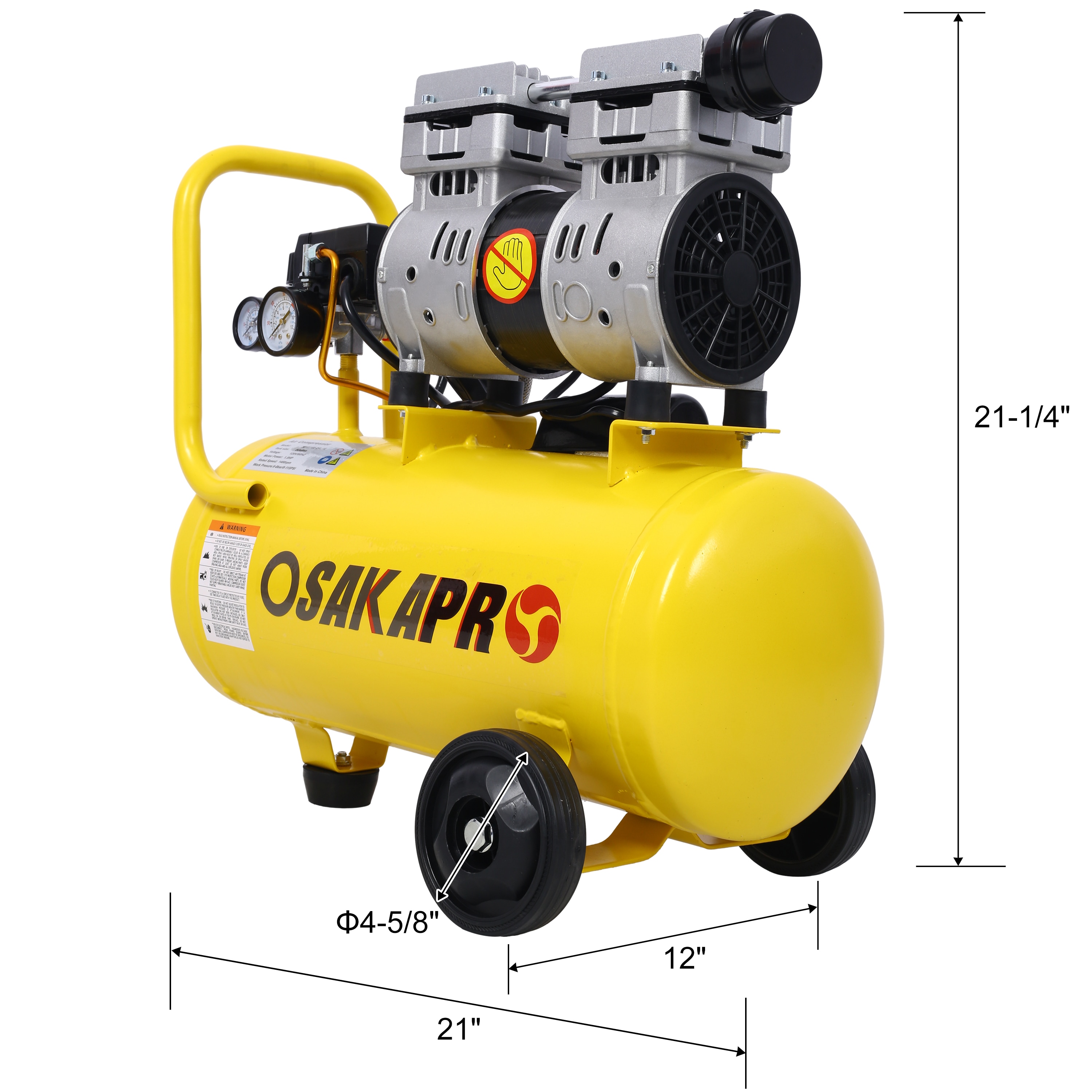 Compresor de aire portátil vertical de 8 galones Wildaven con accesorios incluidos