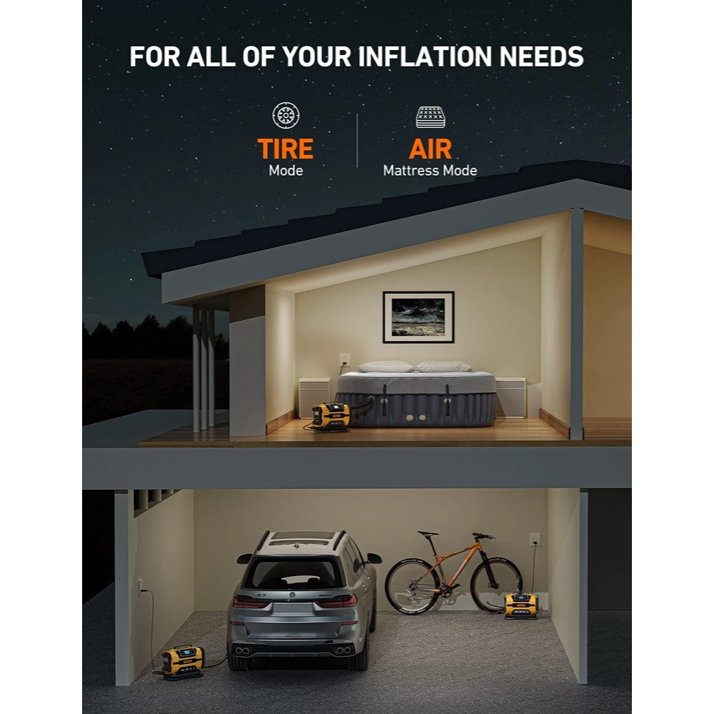 Compresor de Aire Portátil tipo Hot Cake de 150 PSI de AstroAI con Accesorios Incluidos