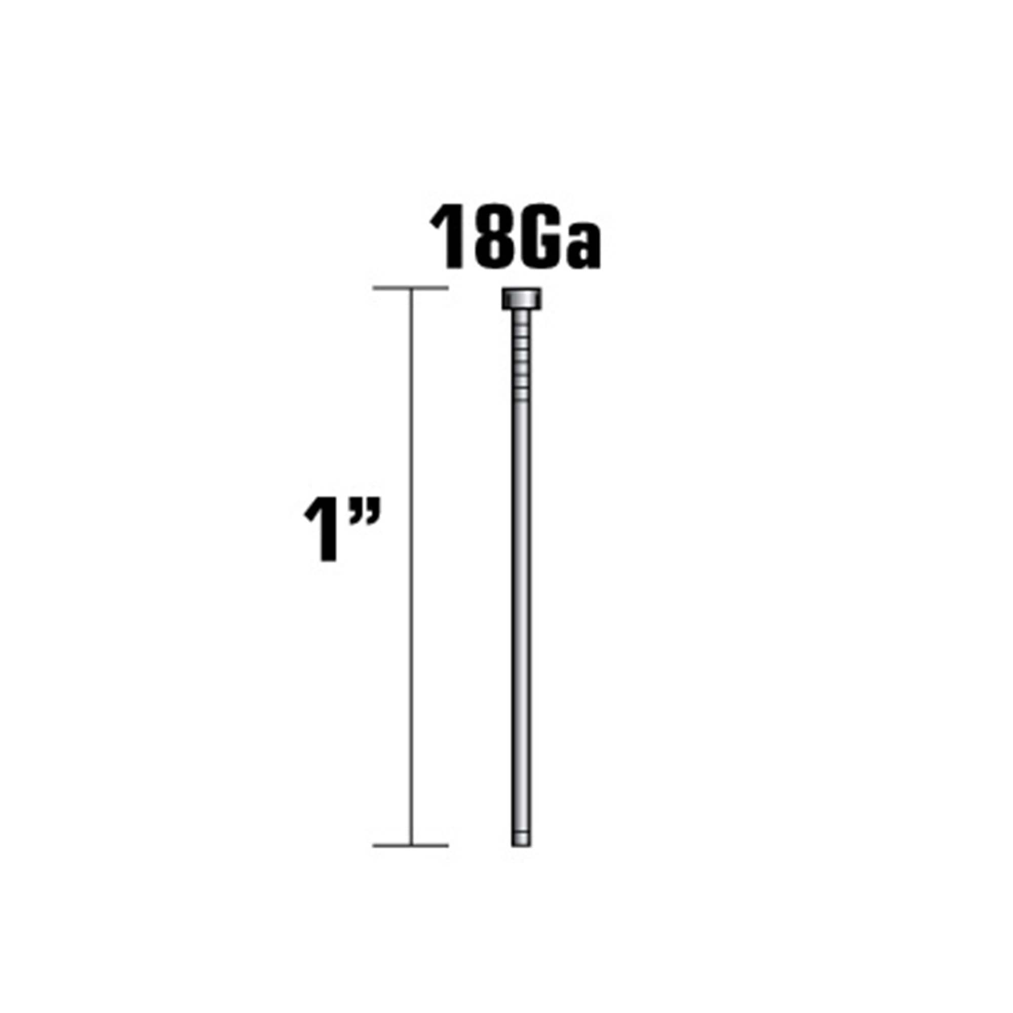 Clavos electro-galvanizados rectos de calibre 18 de 1 pulgada Metabo HPT, 1000 por caja