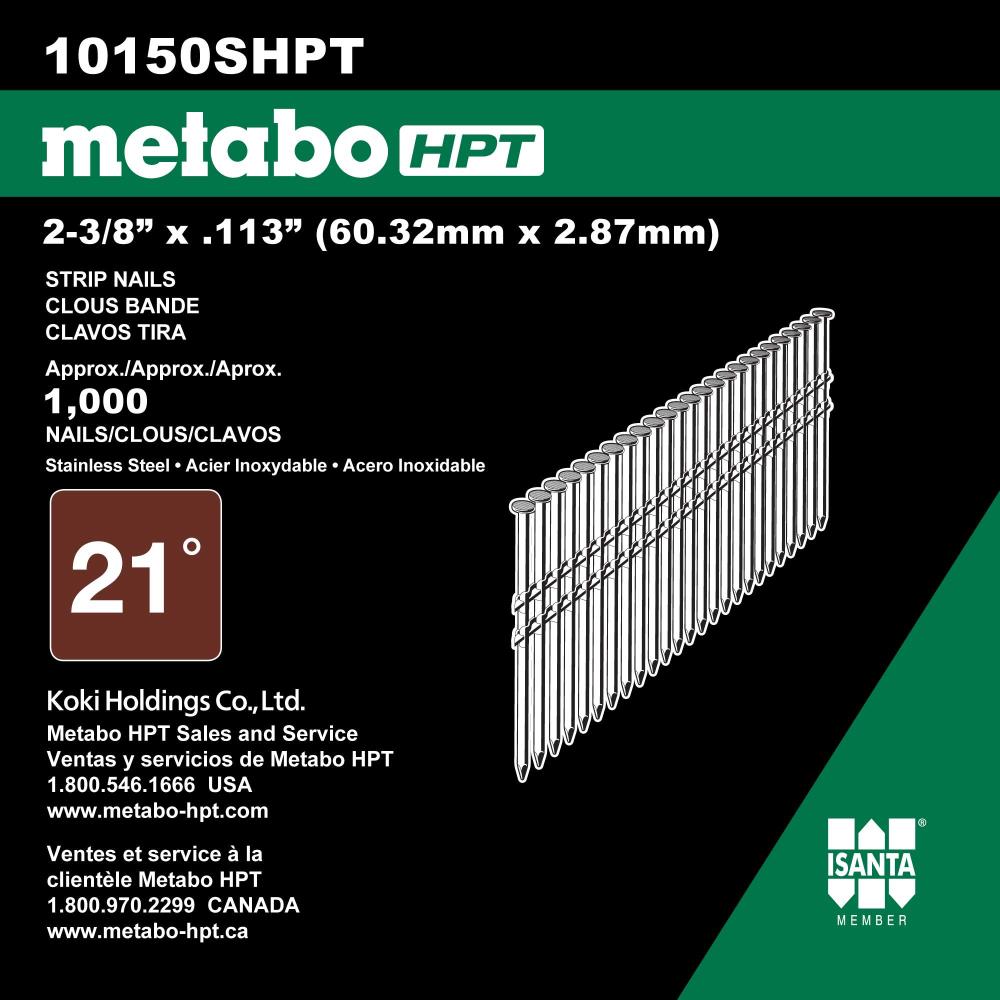 Clavos de armazón galvanizados en anillo de acero inoxidable de 2-3/8 pulgadas x 0.113 pulgadas, con grado de 21° (1000 por caja) 10150SHPT