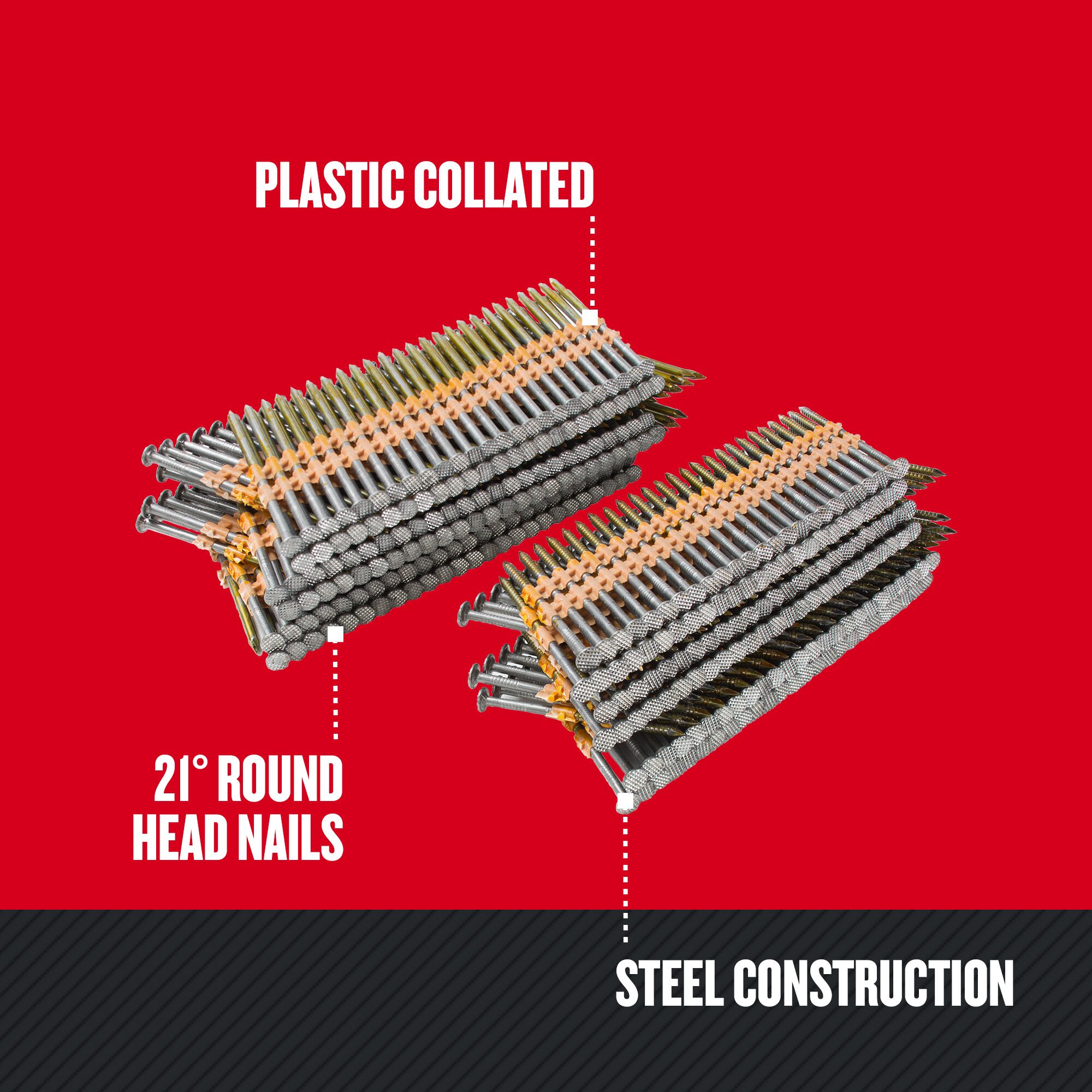 Clavos para estructuras enmarcadas recubiertos de 3 pulgadas x 0.131 pulgadas a 21 grados (por caja de 1000)