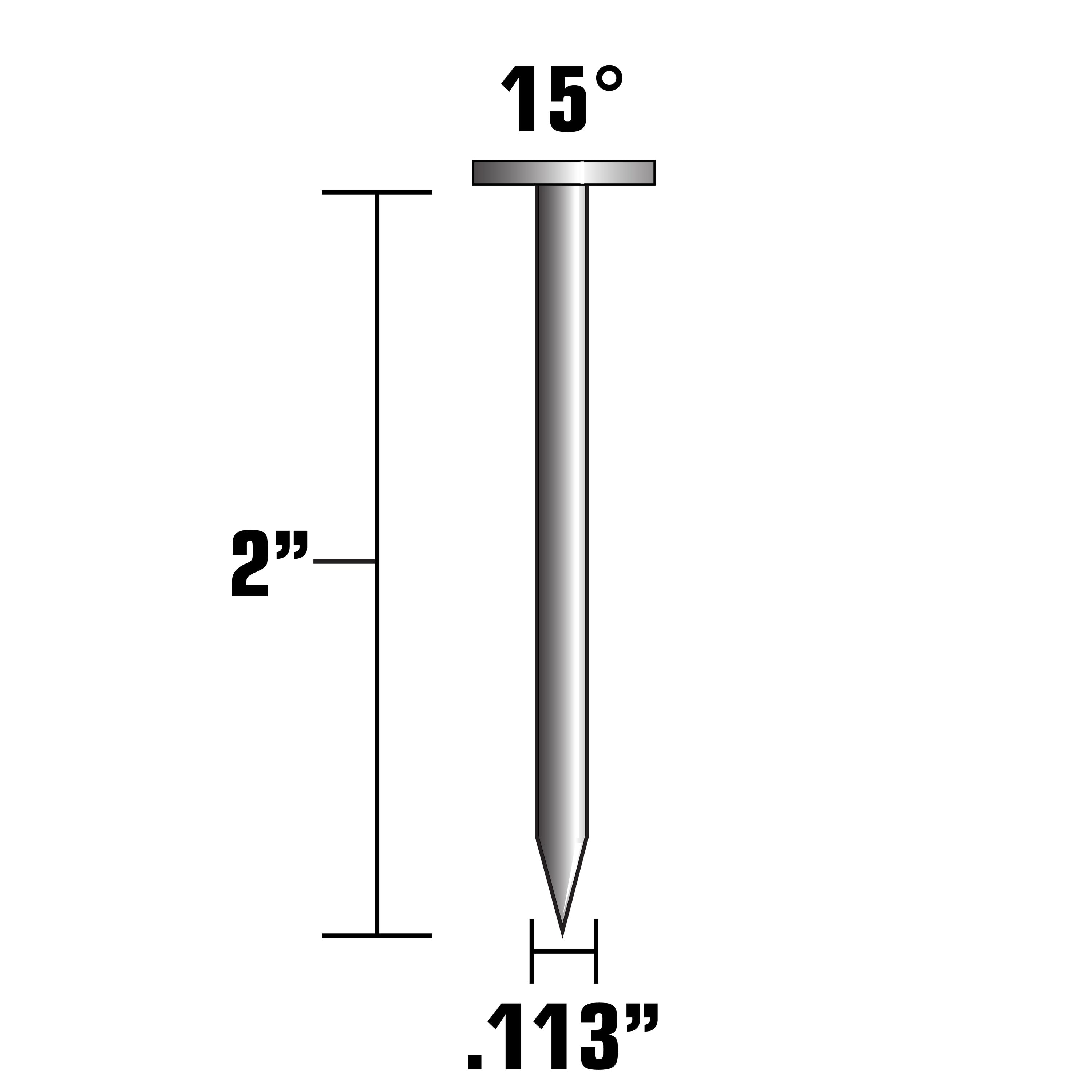 Clavos para estructuras encolados de 15 grados con galvanización en caliente Metabo HPT de 2 pulgadas x 0.113 pulgadas (2700 por caja) 12703HHPT