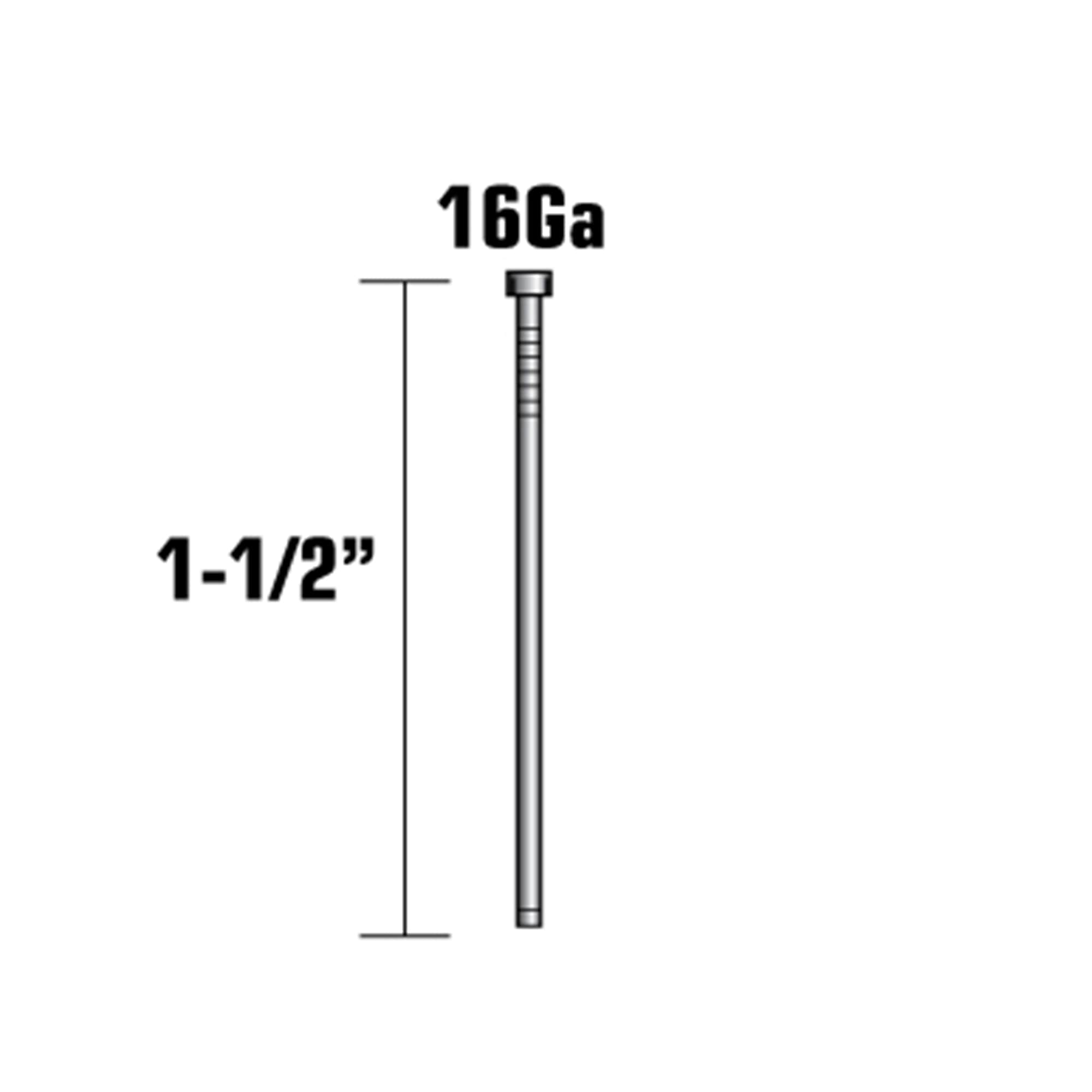 Clavos de Acabado Rectos Galvanizados Electro en Cola de 16 Gauges 1-1/2 Pulgadas Metabo HPT - Caja de 2500 unidades 14202HPT