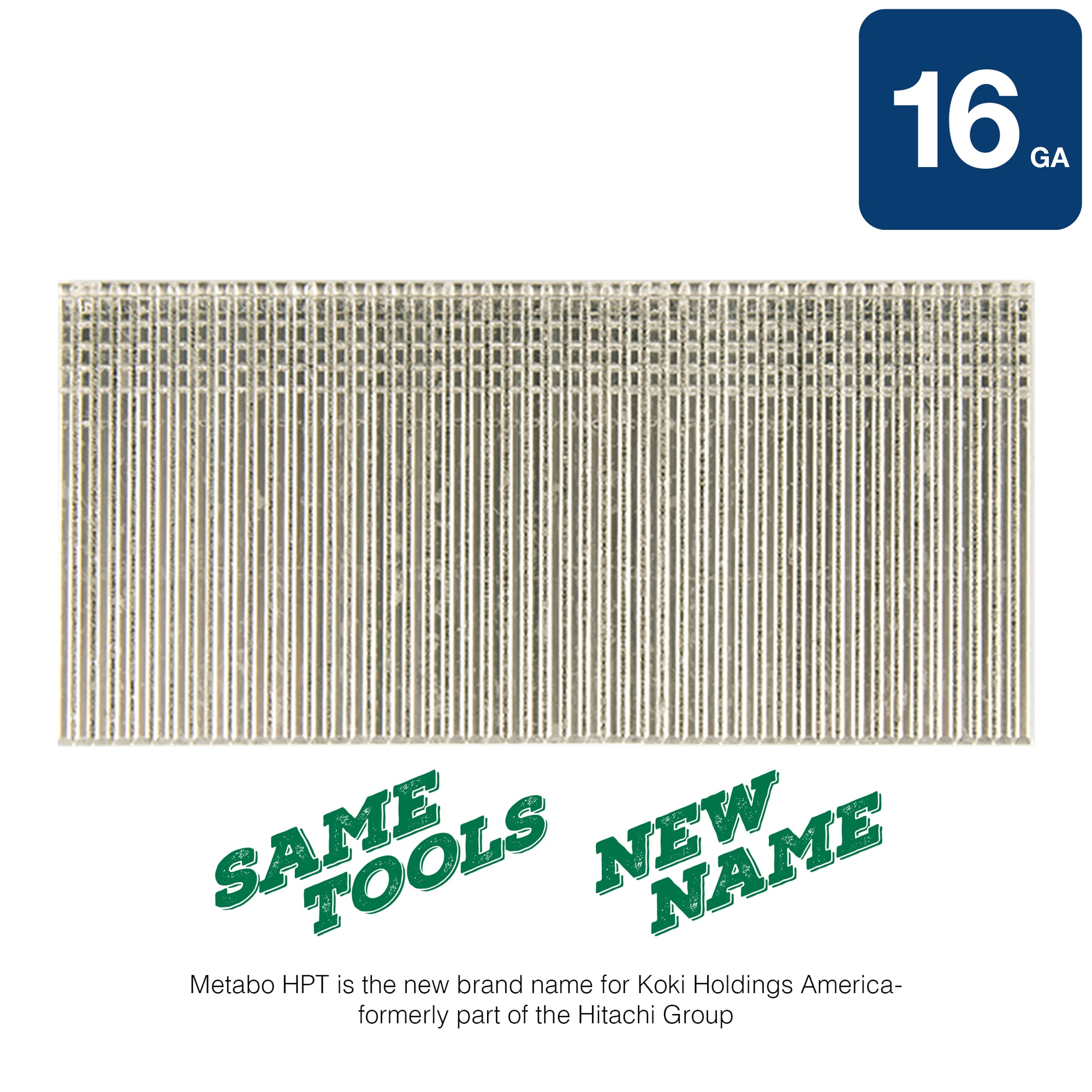 Clavos rectos galvanizados electroquímicamente Metabo HPT de calibre 16, 1-3/4 pulgadas, en caja de 1000 unidades - 44203SHPT