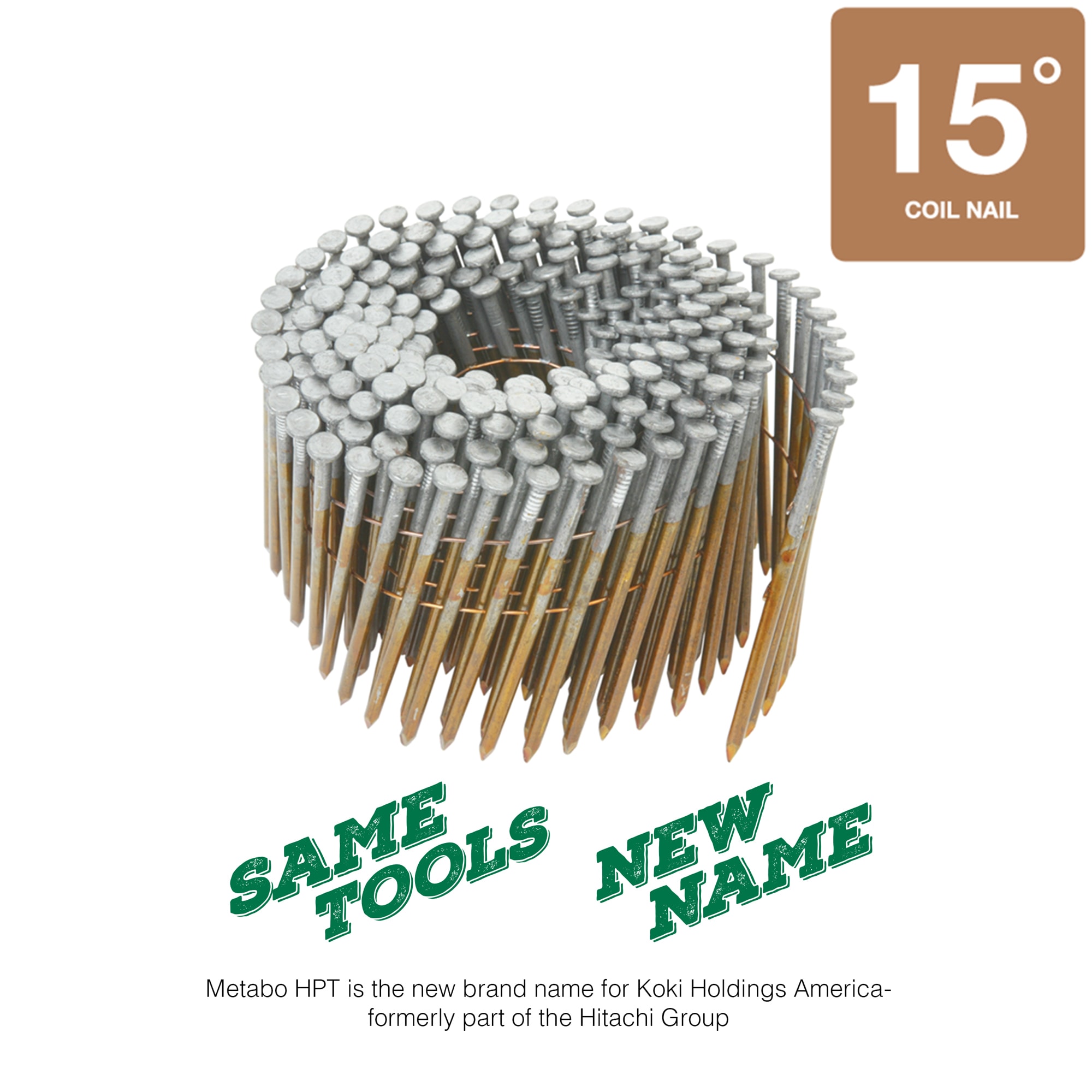 Clavos para armazón brillantes, de 15 grados, con punta lisa, enmarcados y colocados en caja de 2400 - 3 pulgadas x 0.12 pulgadas Metabo HPT 12213HHPT