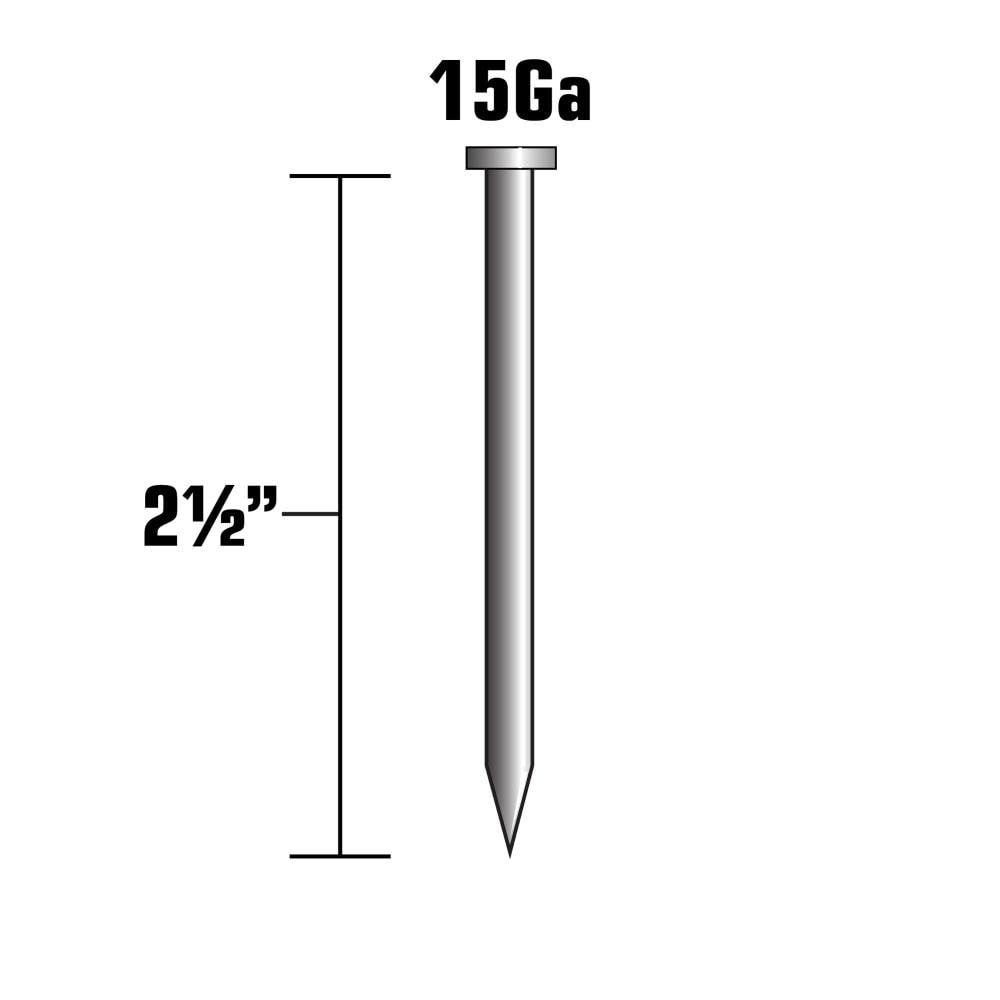 Clavos de acabado galvanizados electro-angleados de calibre 15 de 2-1/2 pulgadas Metabo HPT, 3000 por caja 14318HPT
