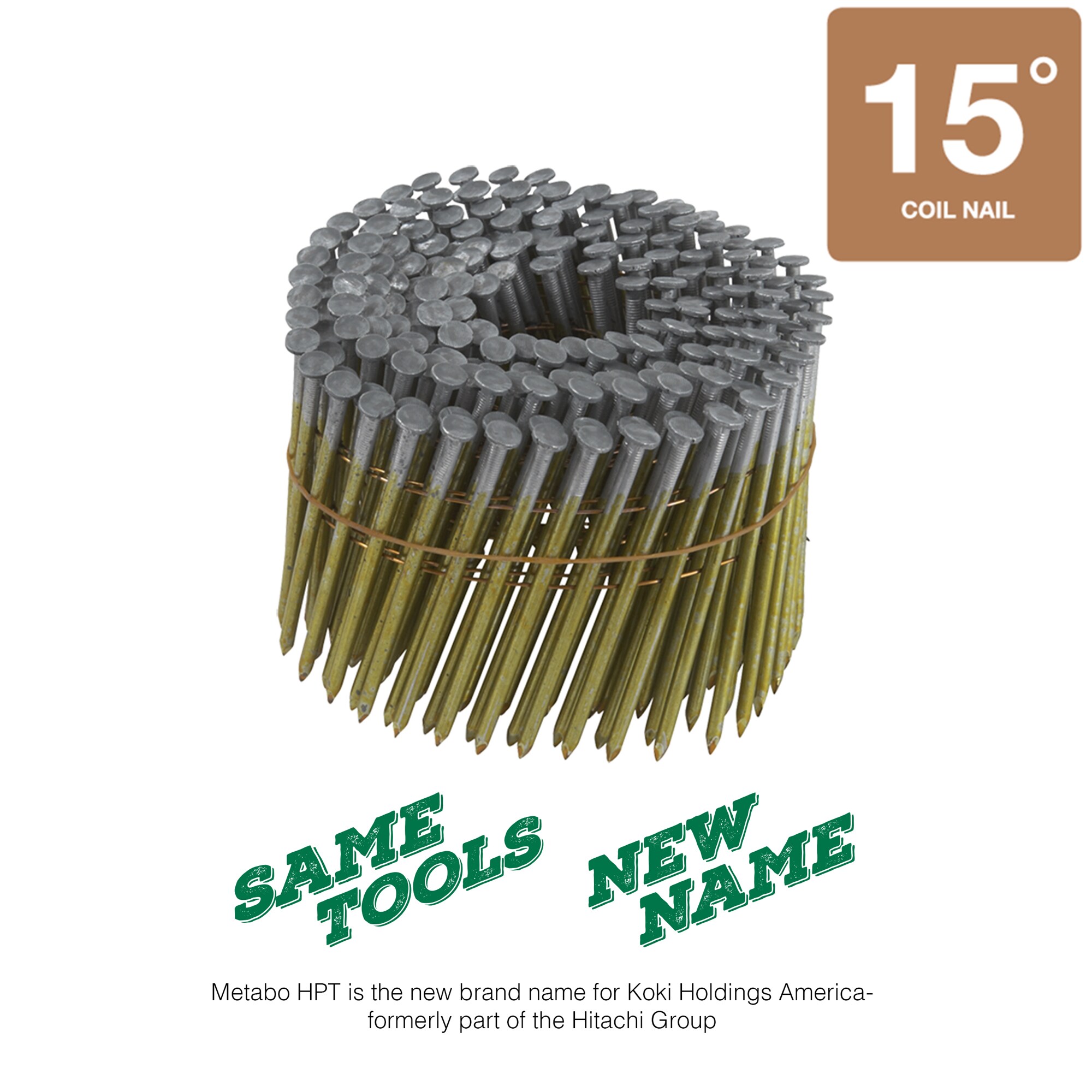 Clavos para Armazones Collated de 3-1/4 pulg x 0.131 pulg, galvanizados por inmersión en caliente, de 15 grados, lisos - 2400 unidades por caja