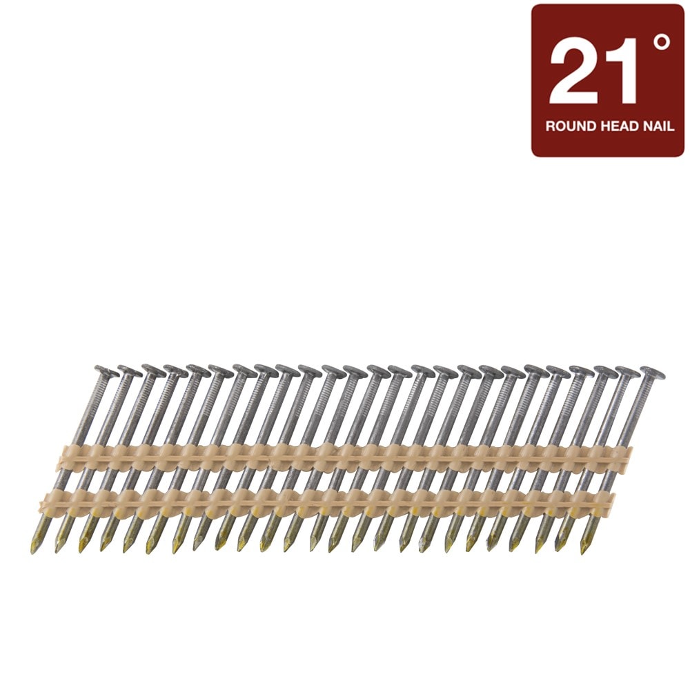 Clavos de armazón colados galvanizados en caliente de 3 pulgadas x 0.12 pulgadas 21° (4000 por caja) Metabo HPT 10302HPT