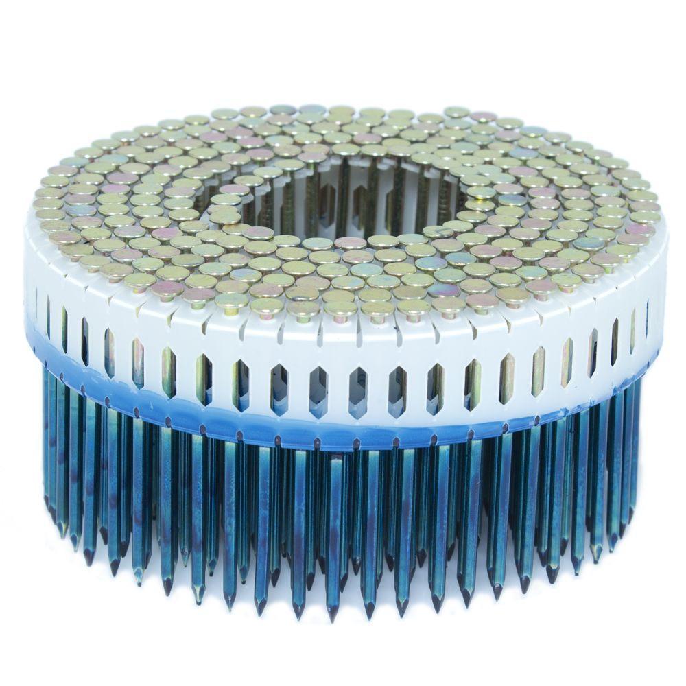 Clavos comunes de acero inoxidable calibre 13 con vástago liso de 2-1/4 pulgadas en caja de plástico collated - FASCO PC792GE4M