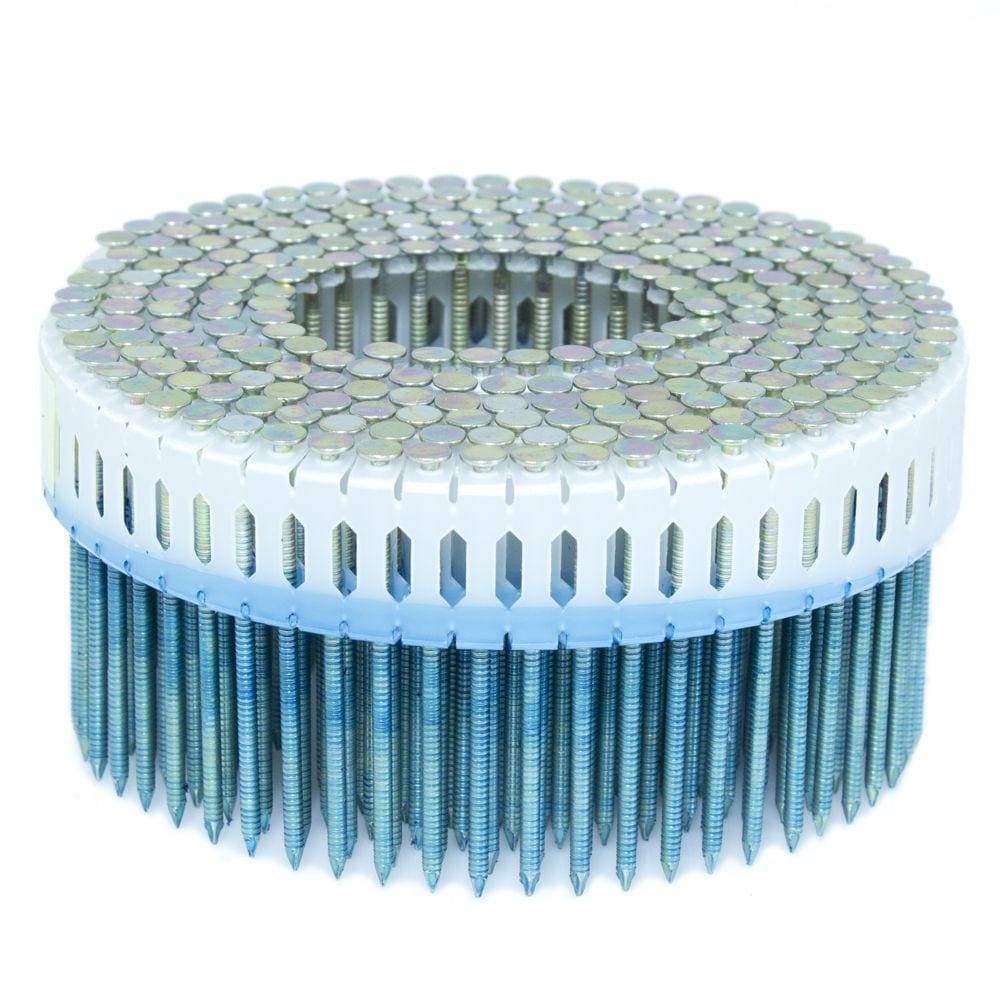 Clavos comunes galvanizados de 13-Gauge con cabeza plástica y anillos en caja de 2-1/4 pulgadas FASCO PC792RGE4M