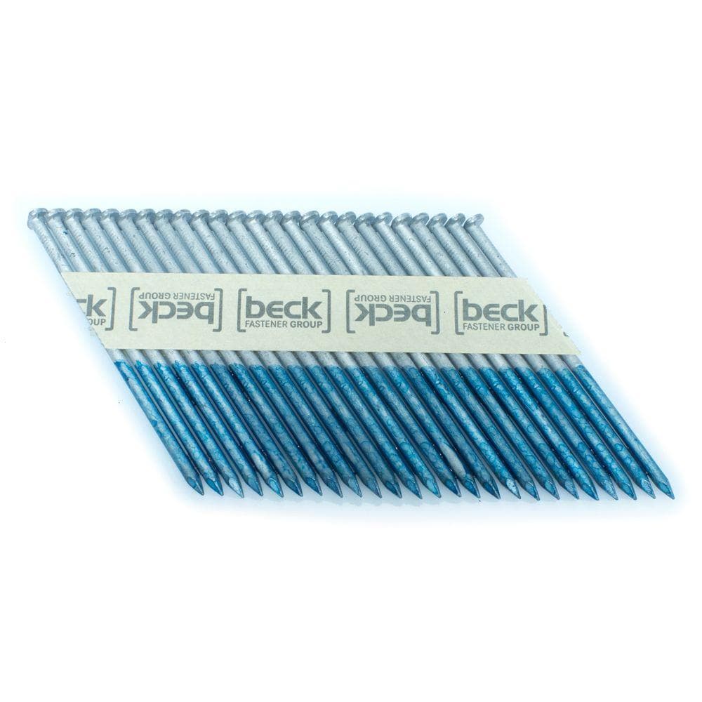 Clavos para estructura galvanizados en caliente de 3-1/4 pulgadas x 0.121 pulgadas, de calibre 33, con cabeza lisa y punta afilada en rollo (Caja) PS1221HDE3M