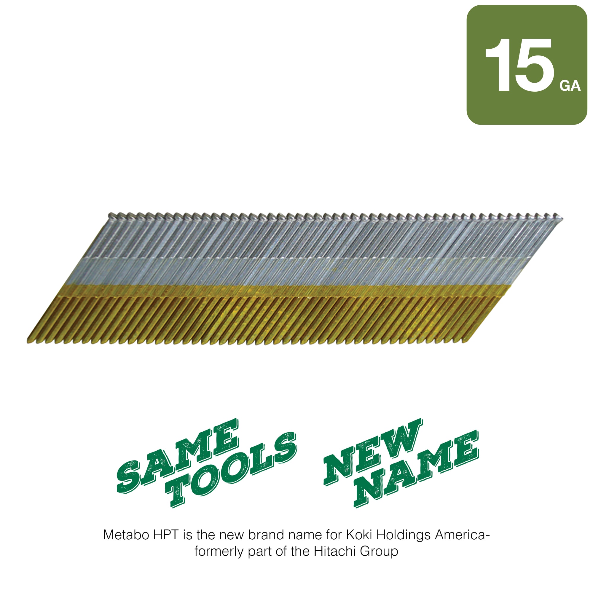 Clavos de Acabado Angular Electrogalvanizados en Caja de 4000 unidades - Calibre 15, Metabo HPT