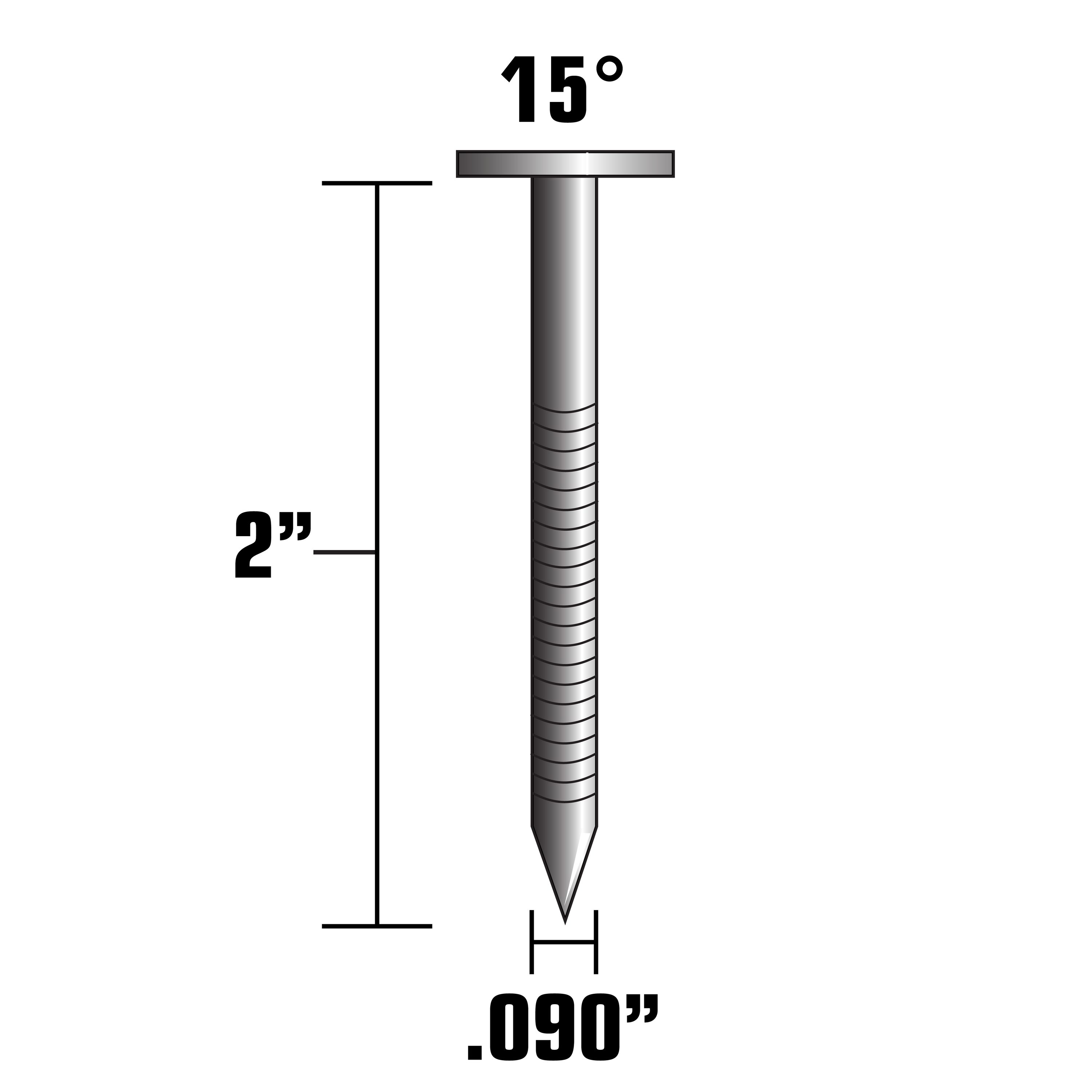 Clavos de Acero Inoxidable con Anillo en Ángulo de 15 Grados para Revestimiento de Madera 900 por Caja 13355HPT