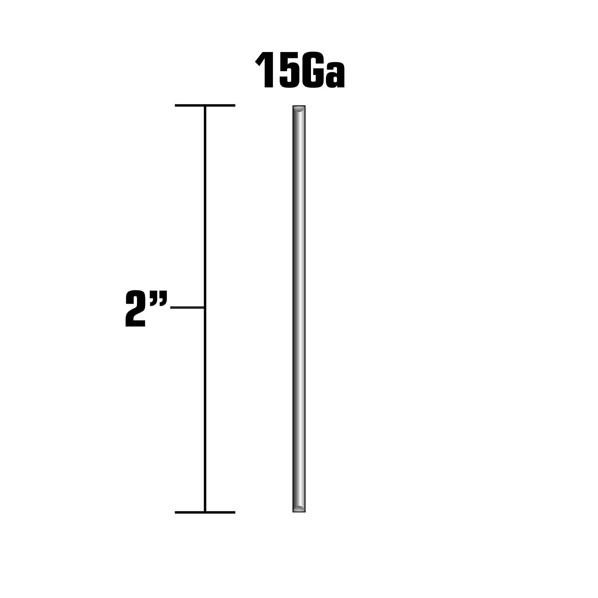 Clavos de Acabado Rectos de Acero Inoxidable de Calibre 15 de 2 Pulgadas, 1000 por Caja