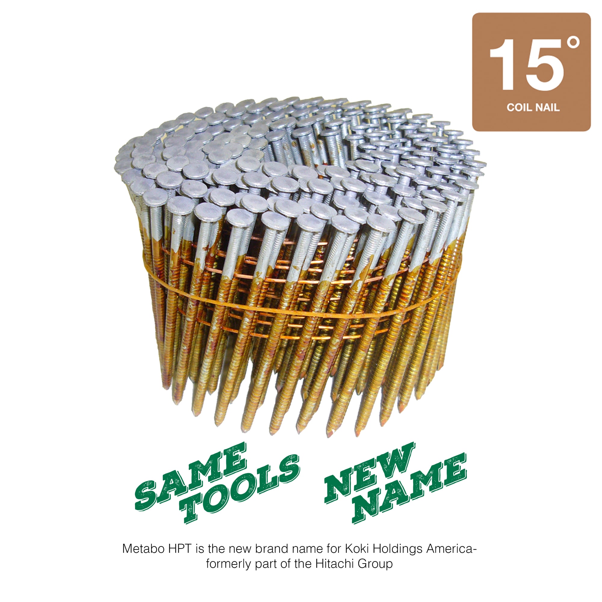 Clavos de armazón anillados galvanizados en caliente de 15 grados Metabo HPT 2-3/8-pulg x 0.113-pulg (2700 c/u) - Modelo 12705HHPT