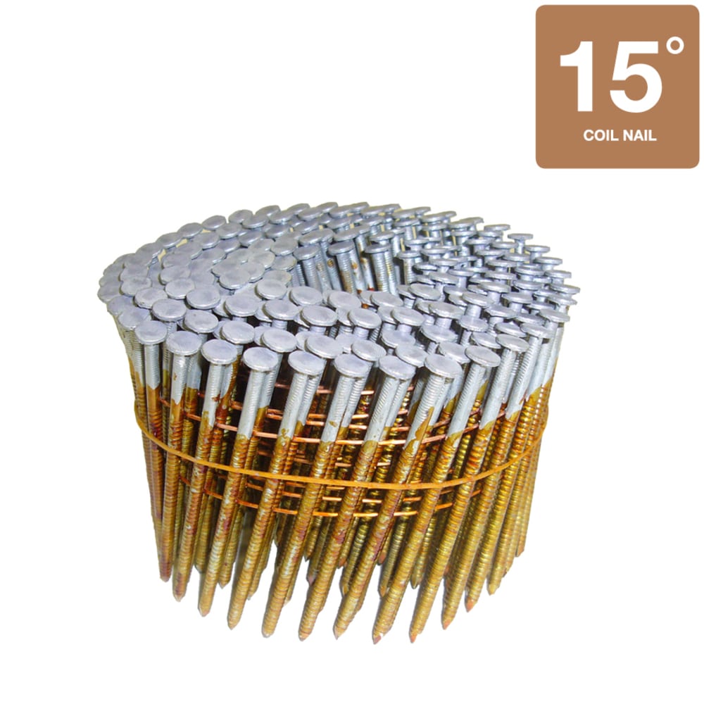 Clavos para armado de estructuras con anillo retorcido y galvanizado en caliente de Metabo HPT 3 pulgadas x 0.12 pulgadas a 15 grados (2400 por caja) 12707HHPT