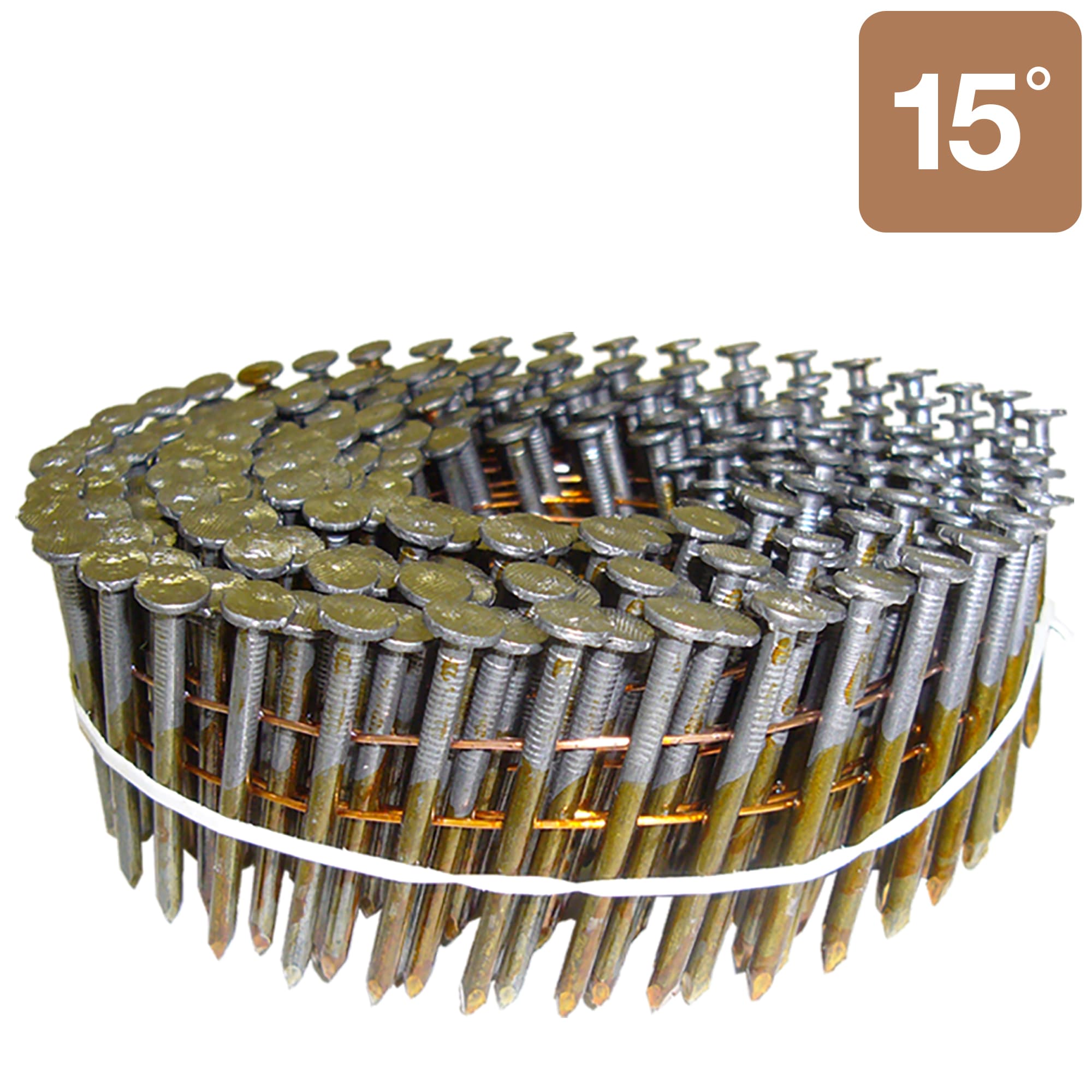 Clavos para armazón colados Metabo HPT de 1-1/2 pulgadas x 0.099 pulgadas con vástago liso y brillante, 15 grados (3000 por caja) 12400HHPT