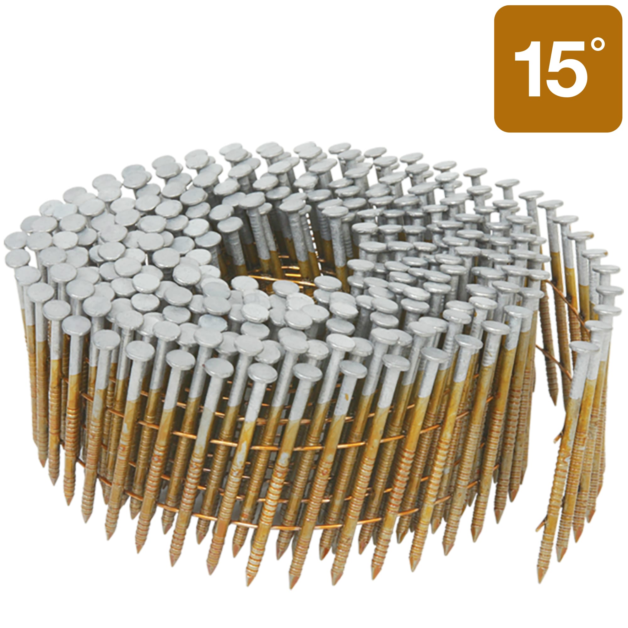 Clavos para siding con anillo y galvanizado en caliente de 15 grados, collated con alambre - 3600 unidades por caja (13365HHPT)