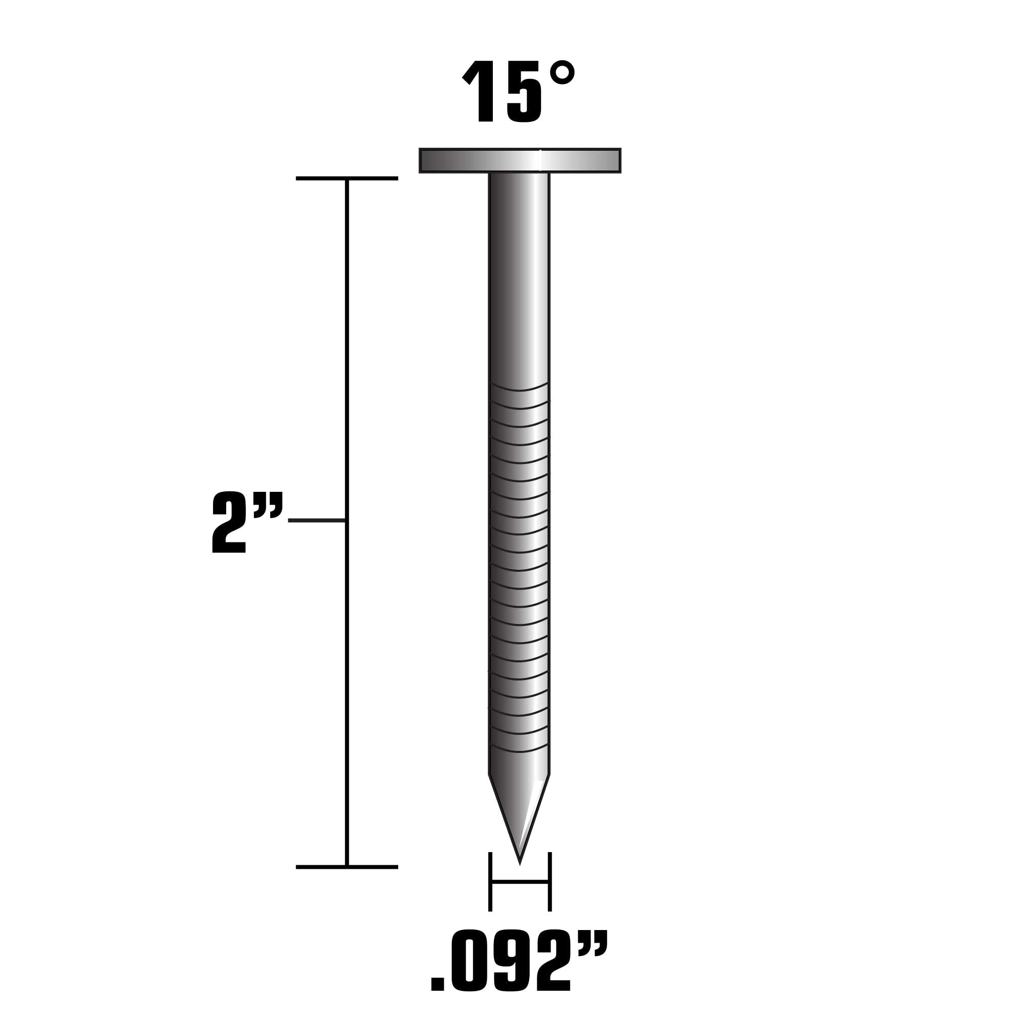 Clavos para siding con anillo y galvanizado en caliente de 15 grados, collated con alambre - 3600 unidades por caja (13365HHPT)