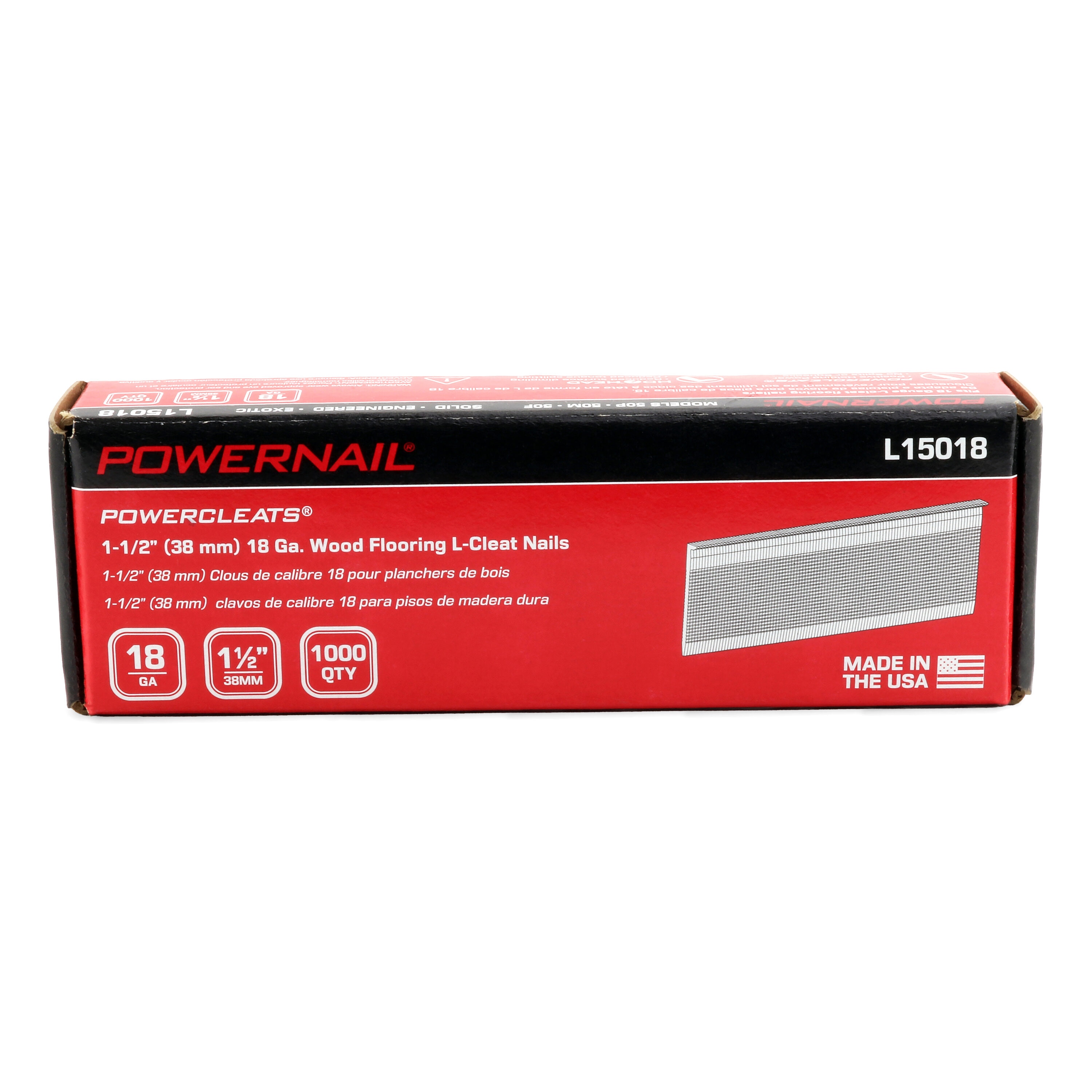 Clavos para Piso con Adhesivo Collated de 1-1/2 pulgadas calibre 18 de Powernail - 5000 unidades