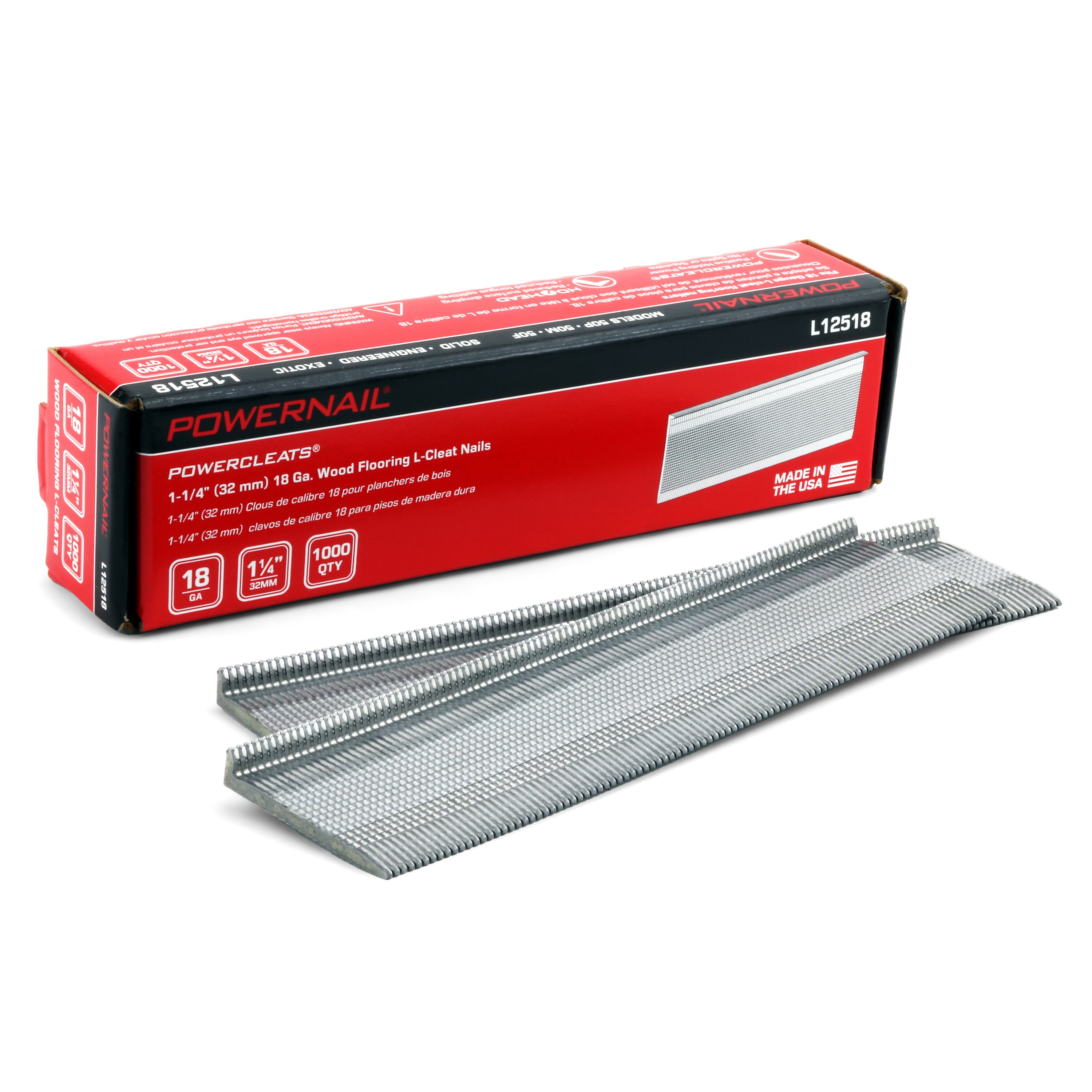 Clavos para Piso con Adhesivo Collated de 1-1/2 pulgadas calibre 18 de Powernail - 5000 unidades