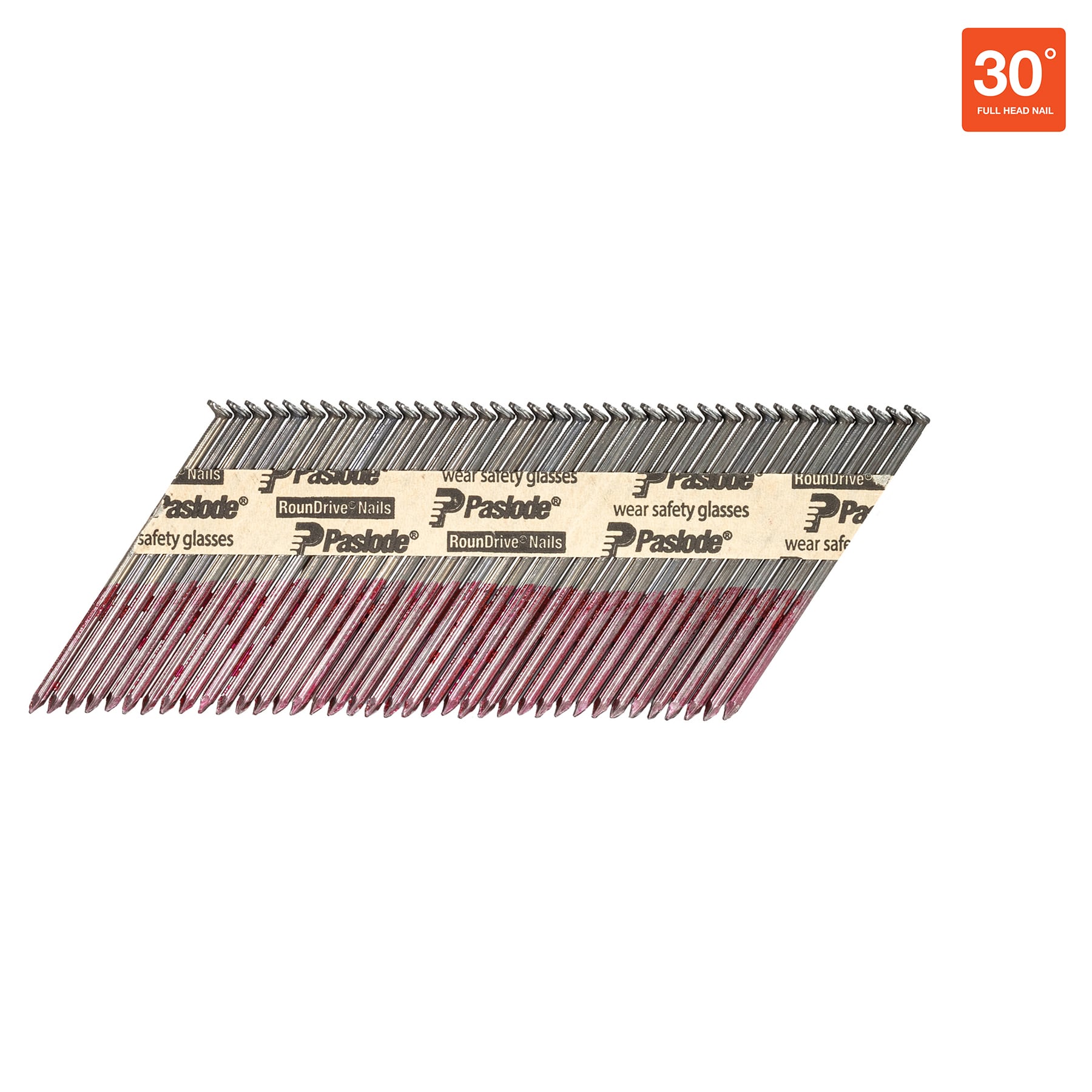 Clavos para armazón encolados, con anillo, galvanizados en caliente, de 3 pulgadas x 0.131 pulgadas, ángulo de 30 grados (750 por caja) 657387